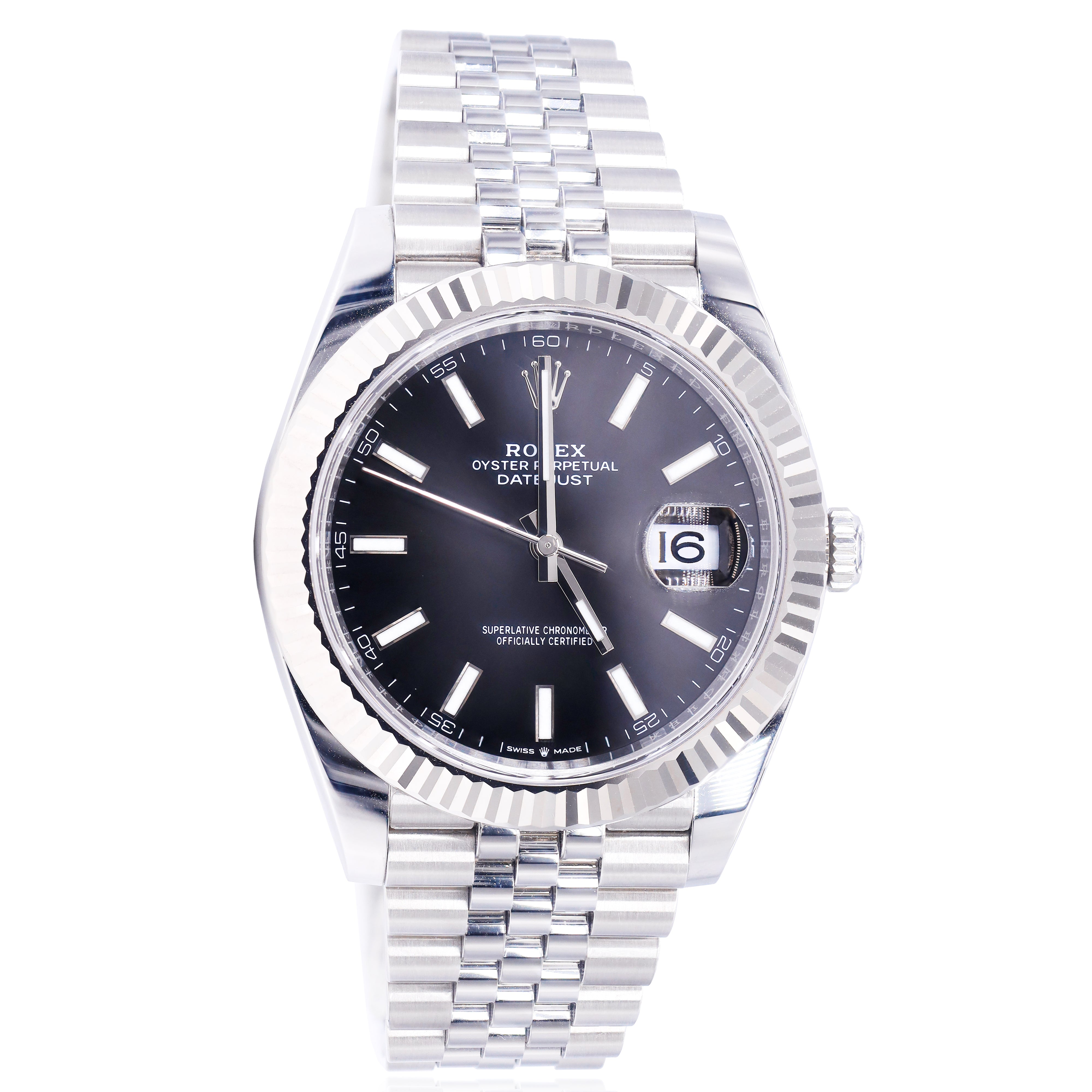 Rolex 126334 DateJust Black Dial 41mm Fluted Bezel