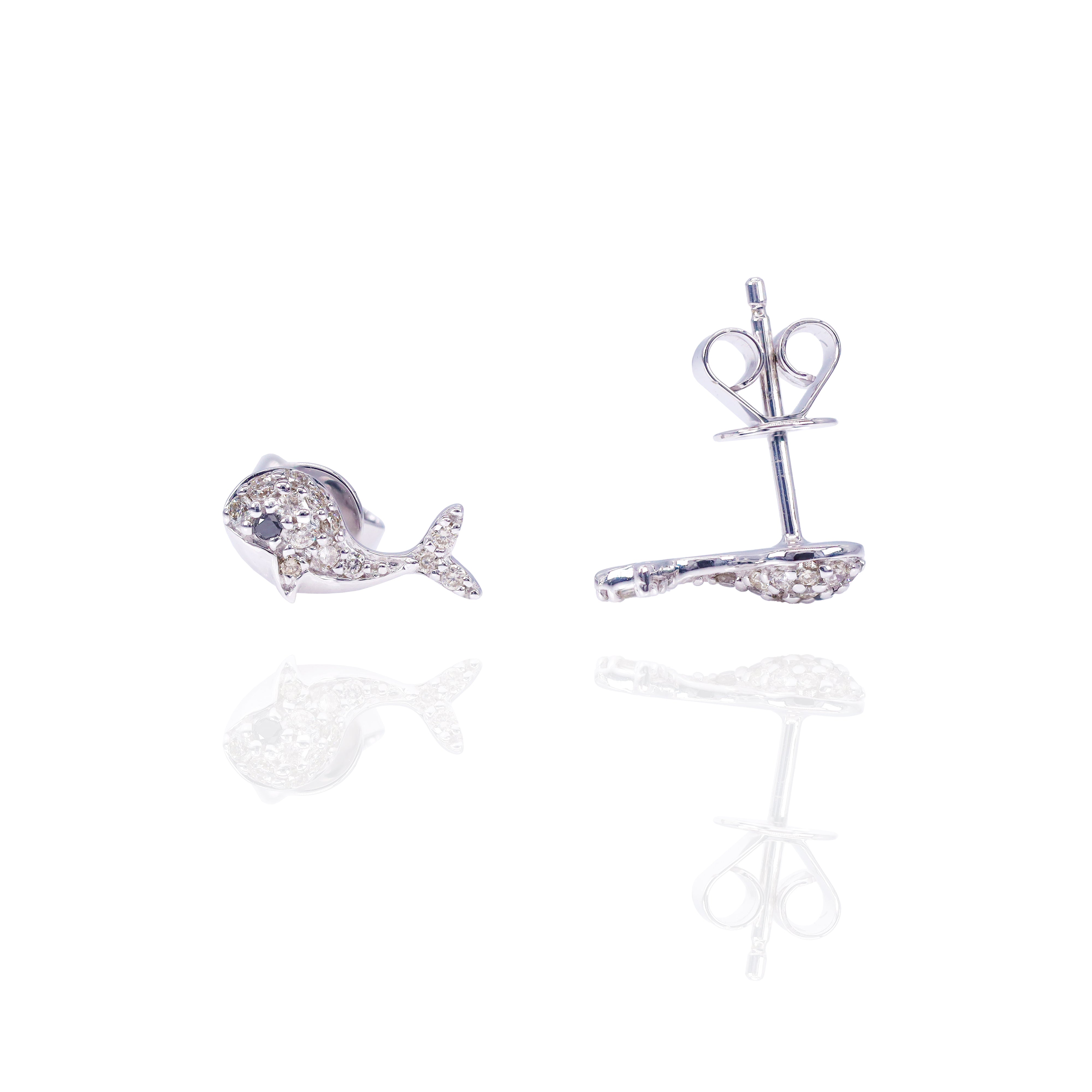 Whale Diamond Earrings