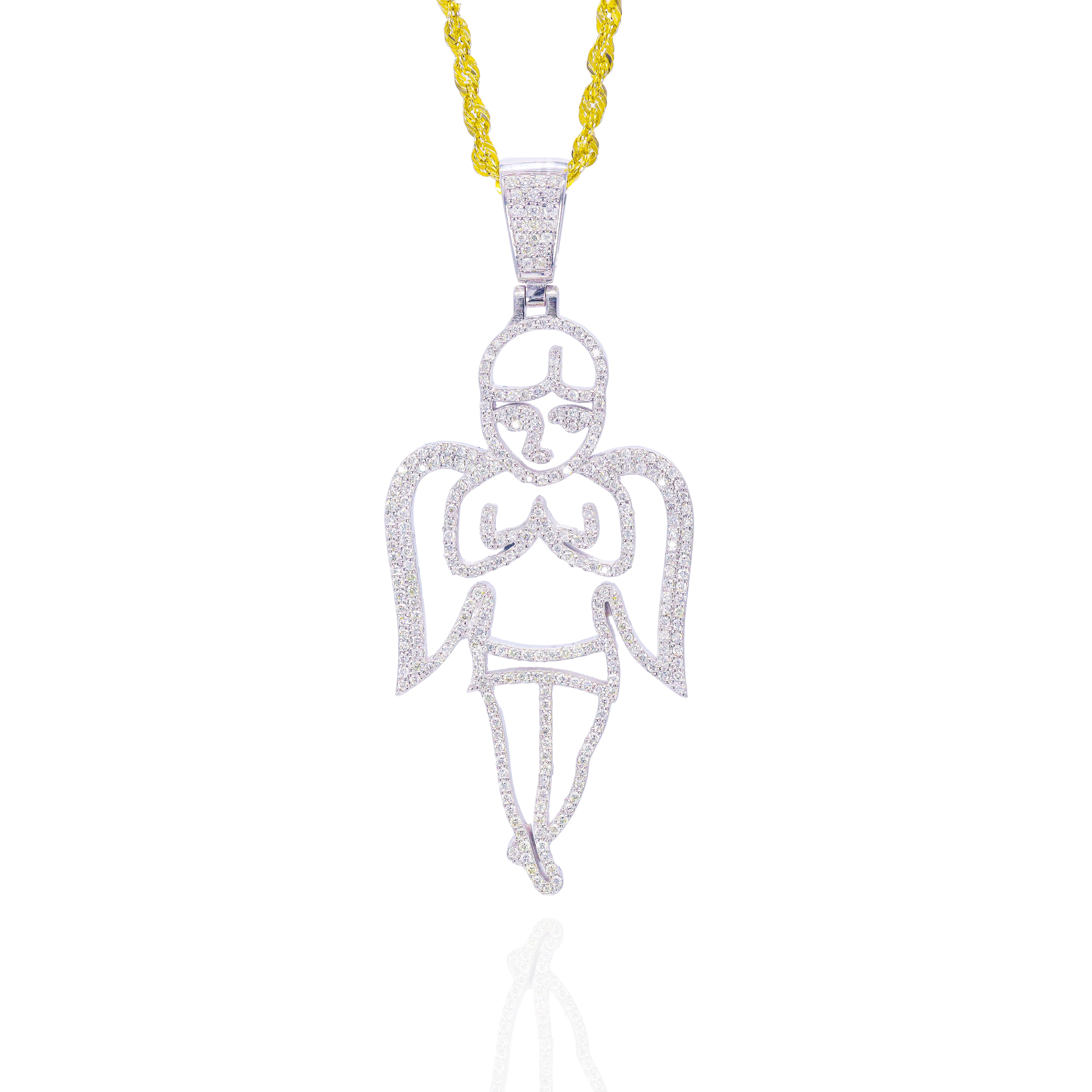 Outline Angel Diamond Pendant