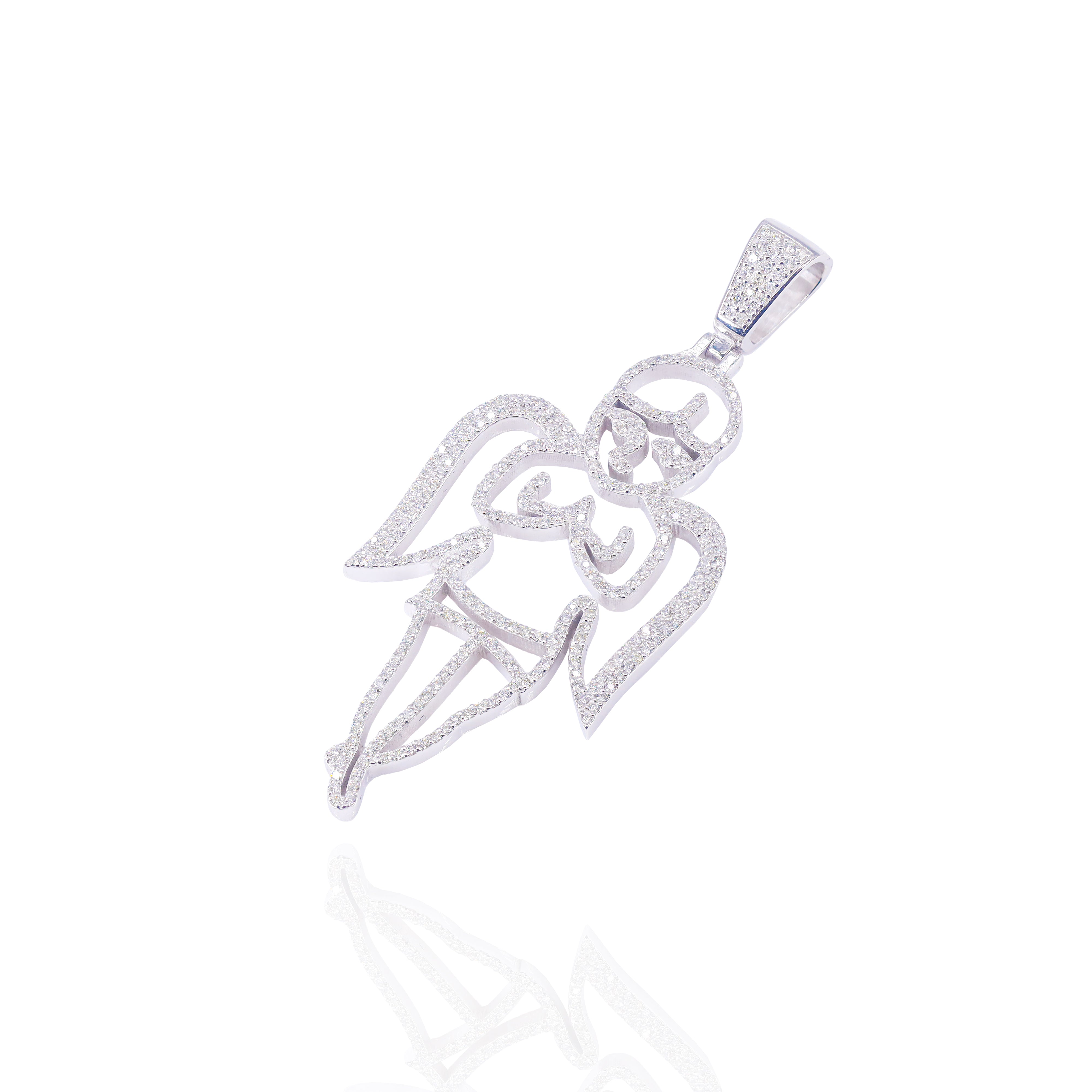 Outline Angel Diamond Pendant