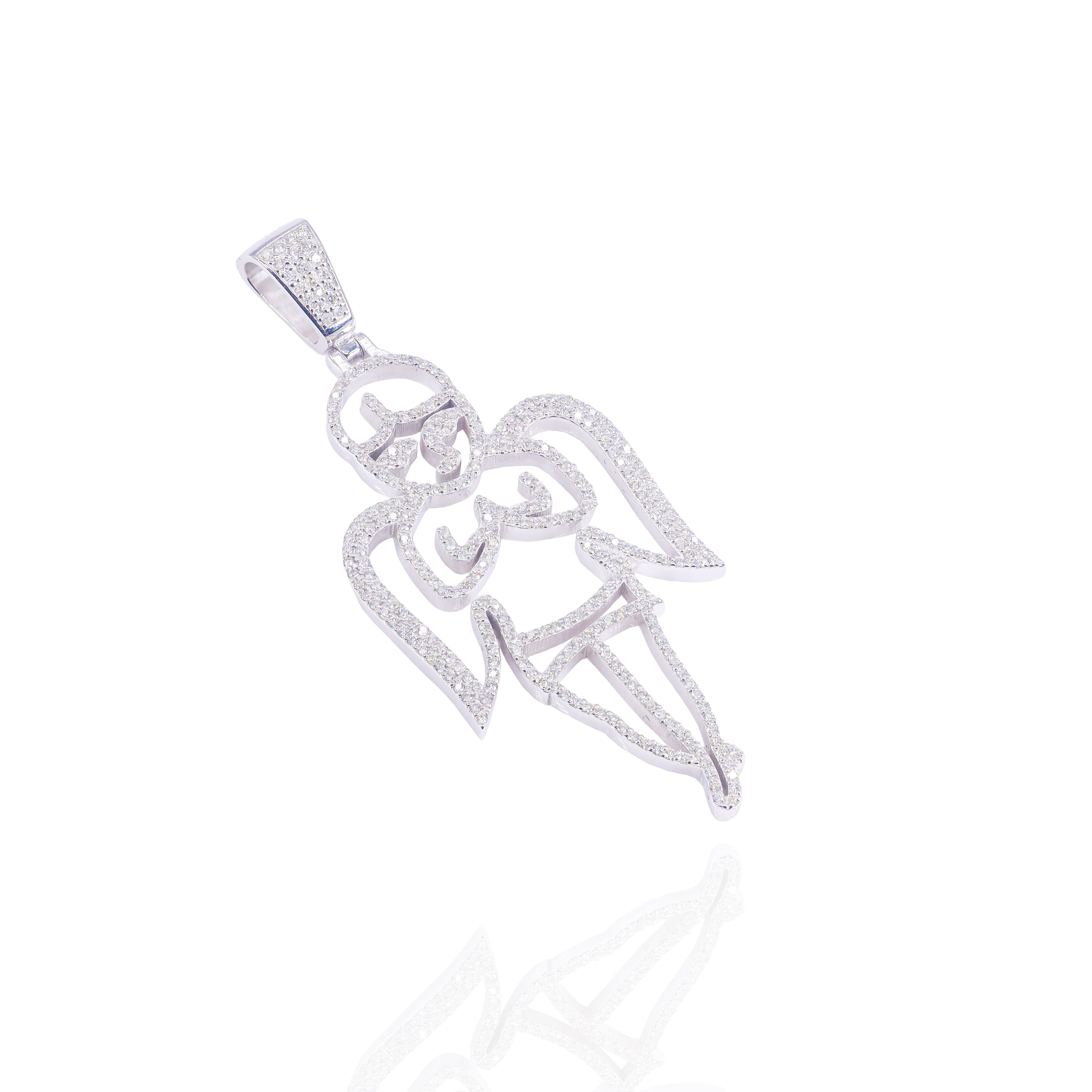 Outline Angel Diamond Pendant