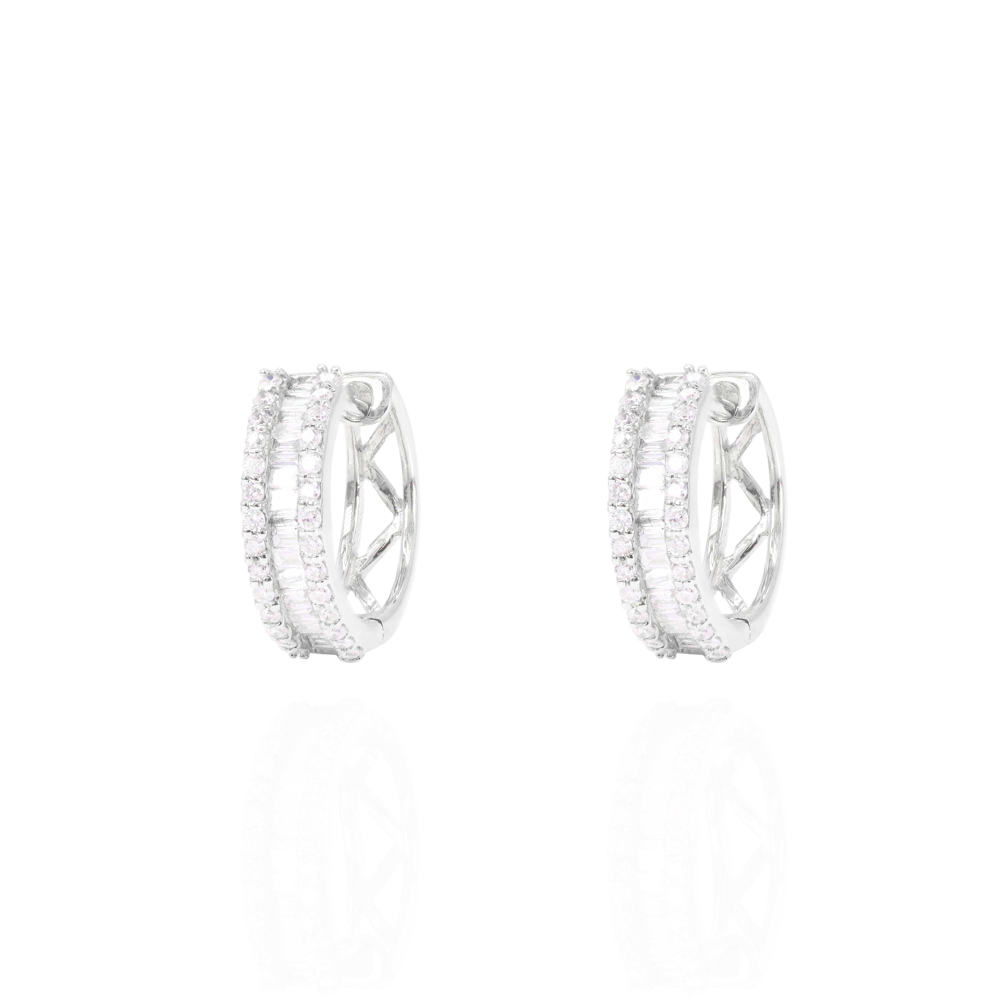 Baguette Diamond Hoop Earrings