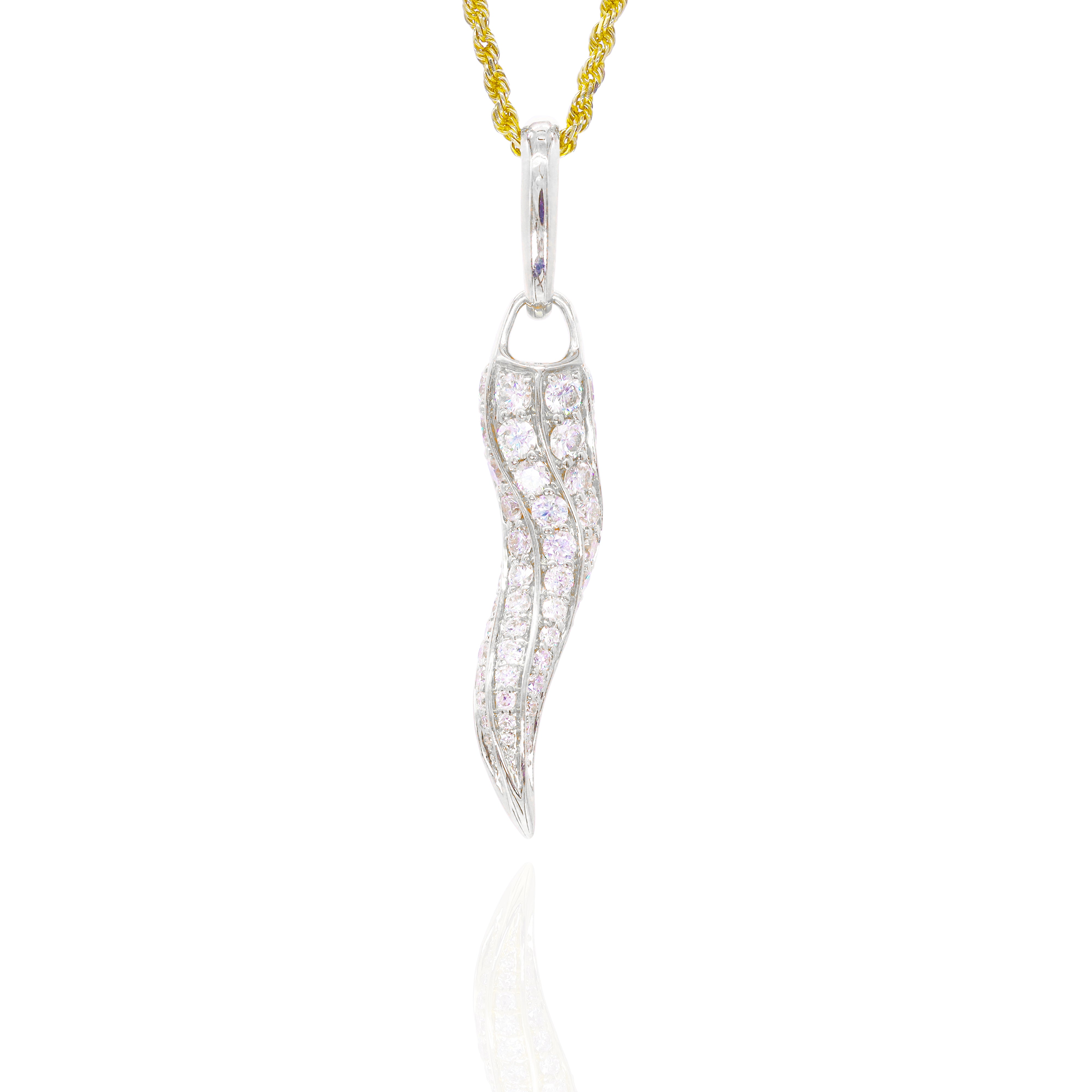 Diamond Italian Horn/Pepper Pendant