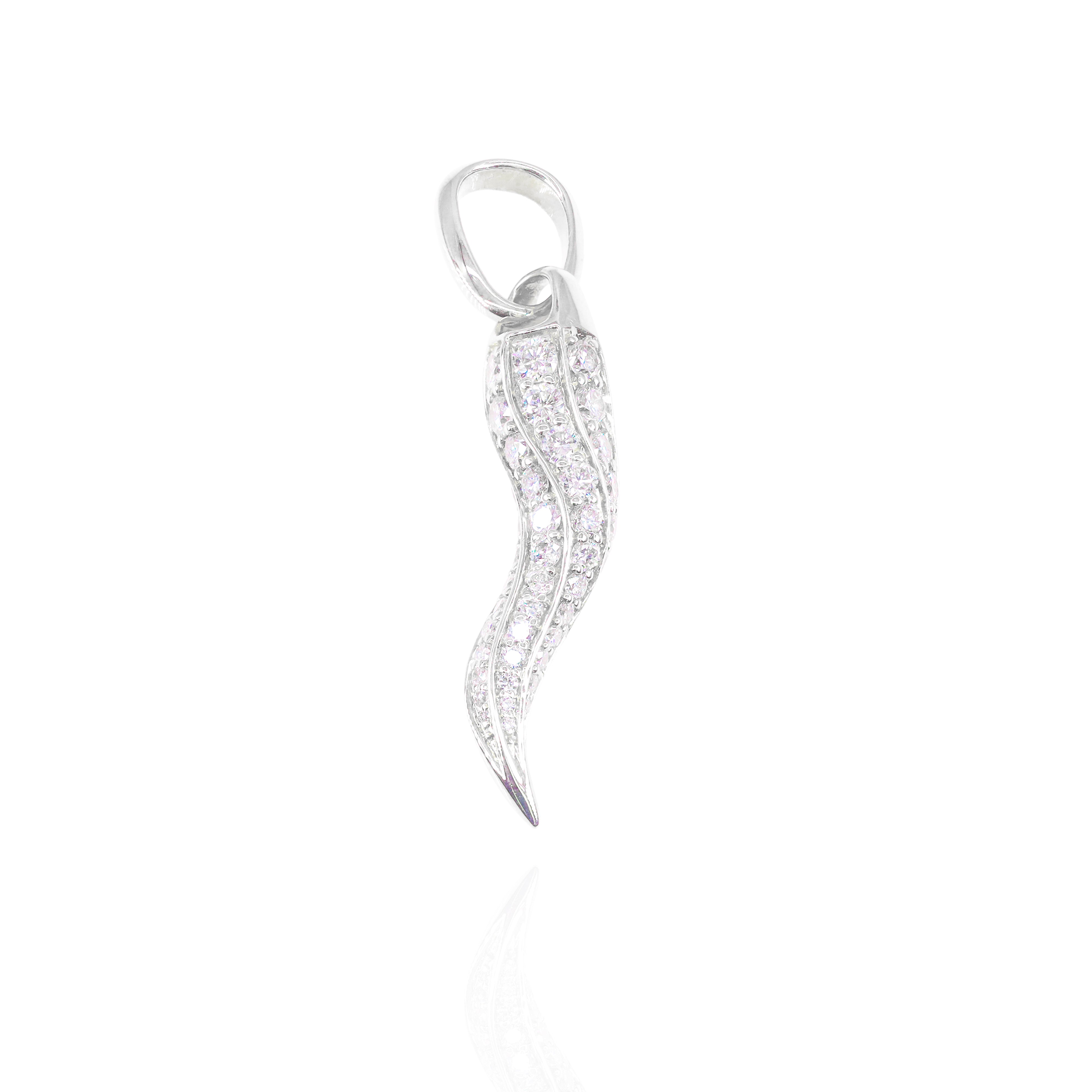 Diamond Italian Horn/Pepper Pendant