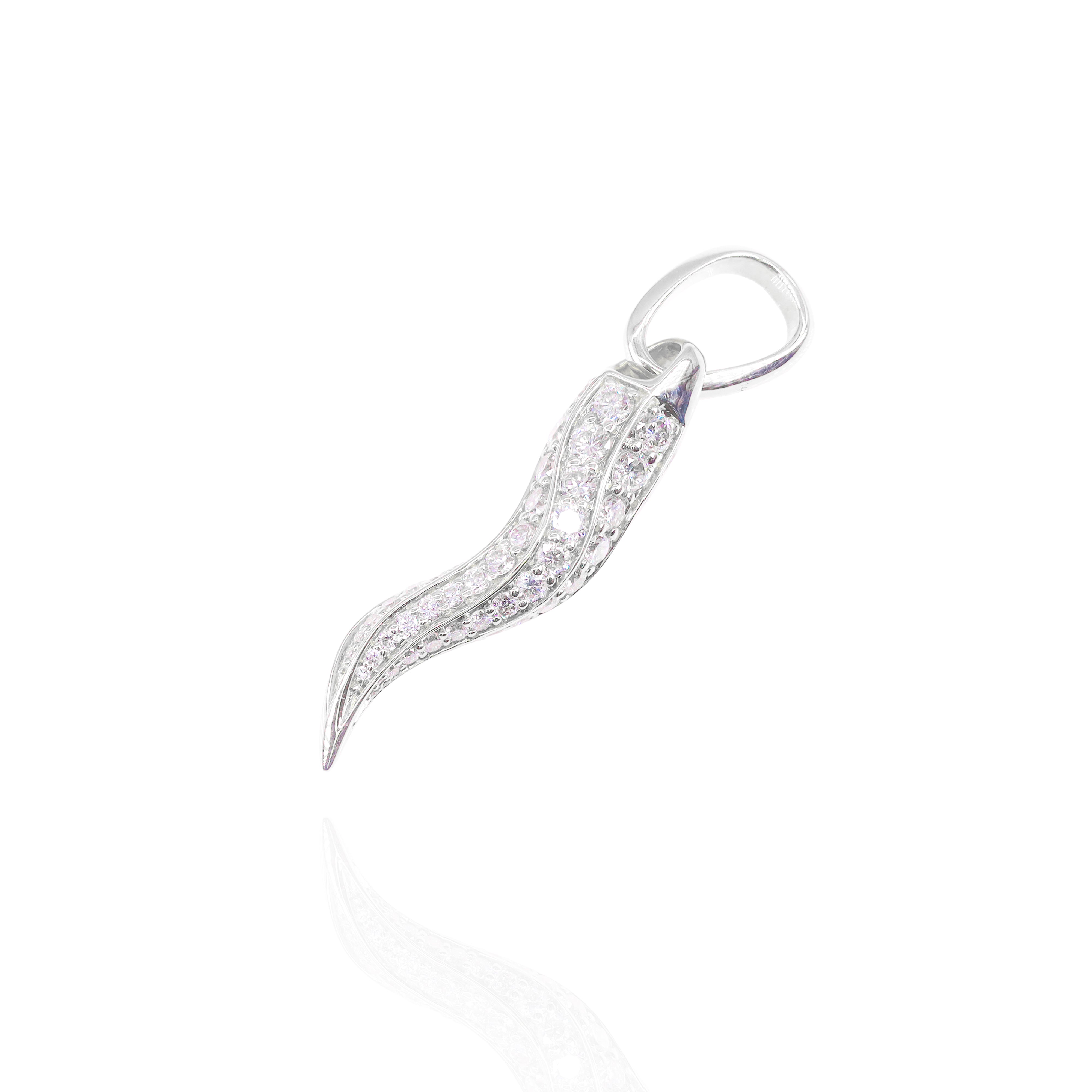 Diamond Italian Horn/Pepper Pendant