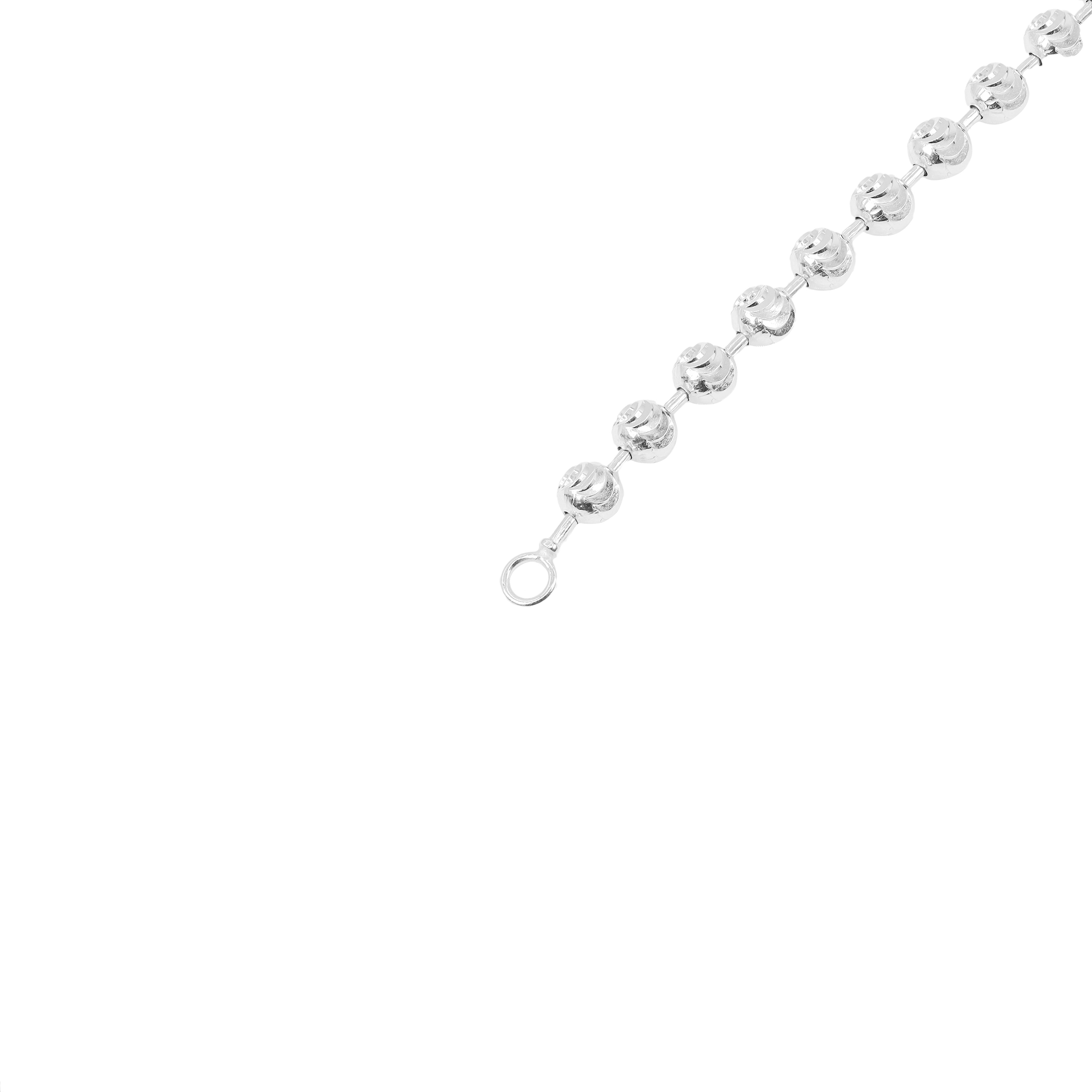 10KT Solid Moon Cut White Gold Chain