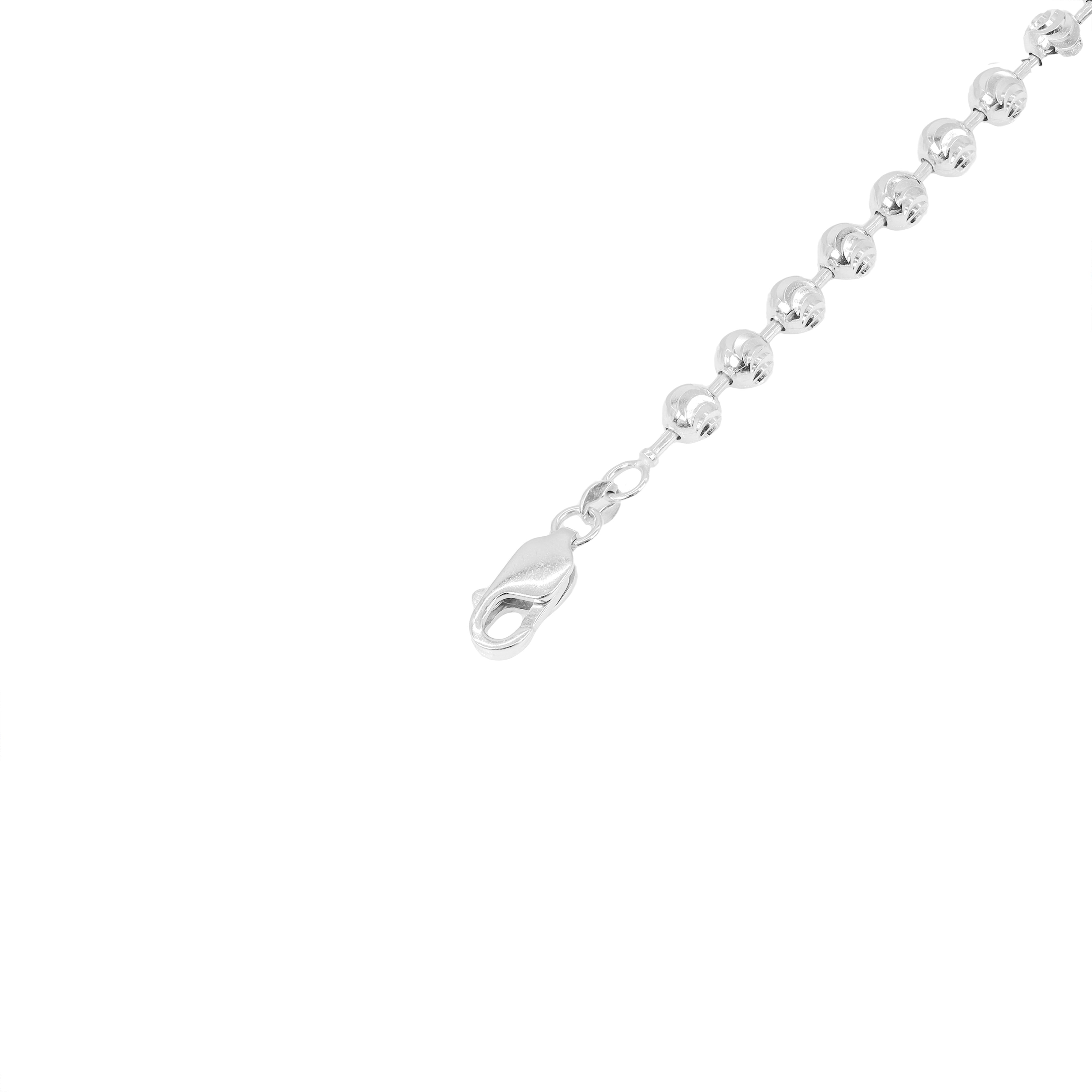 10KT Solid Moon Cut White Gold Chain