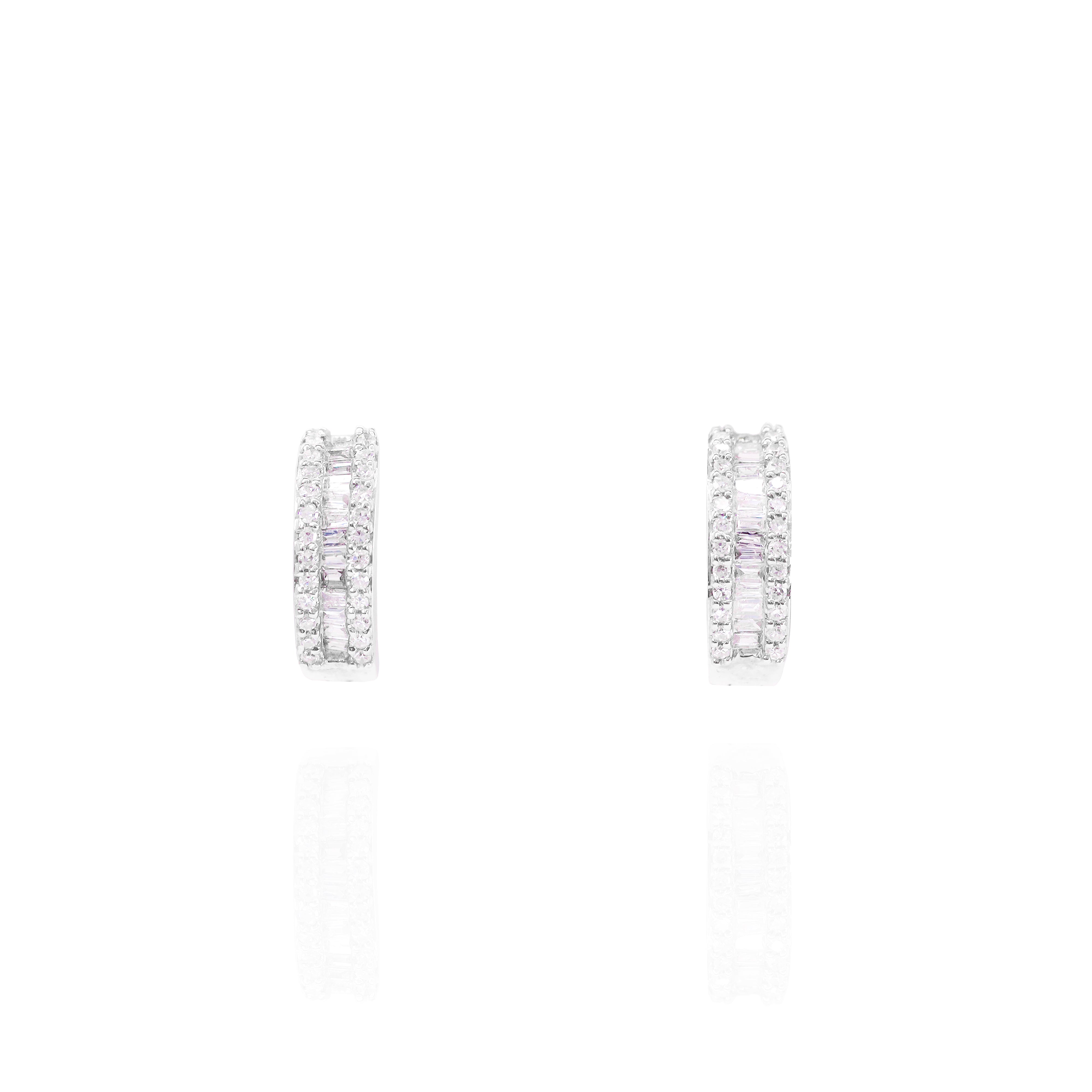 Baguette Diamond Hoop Earrings