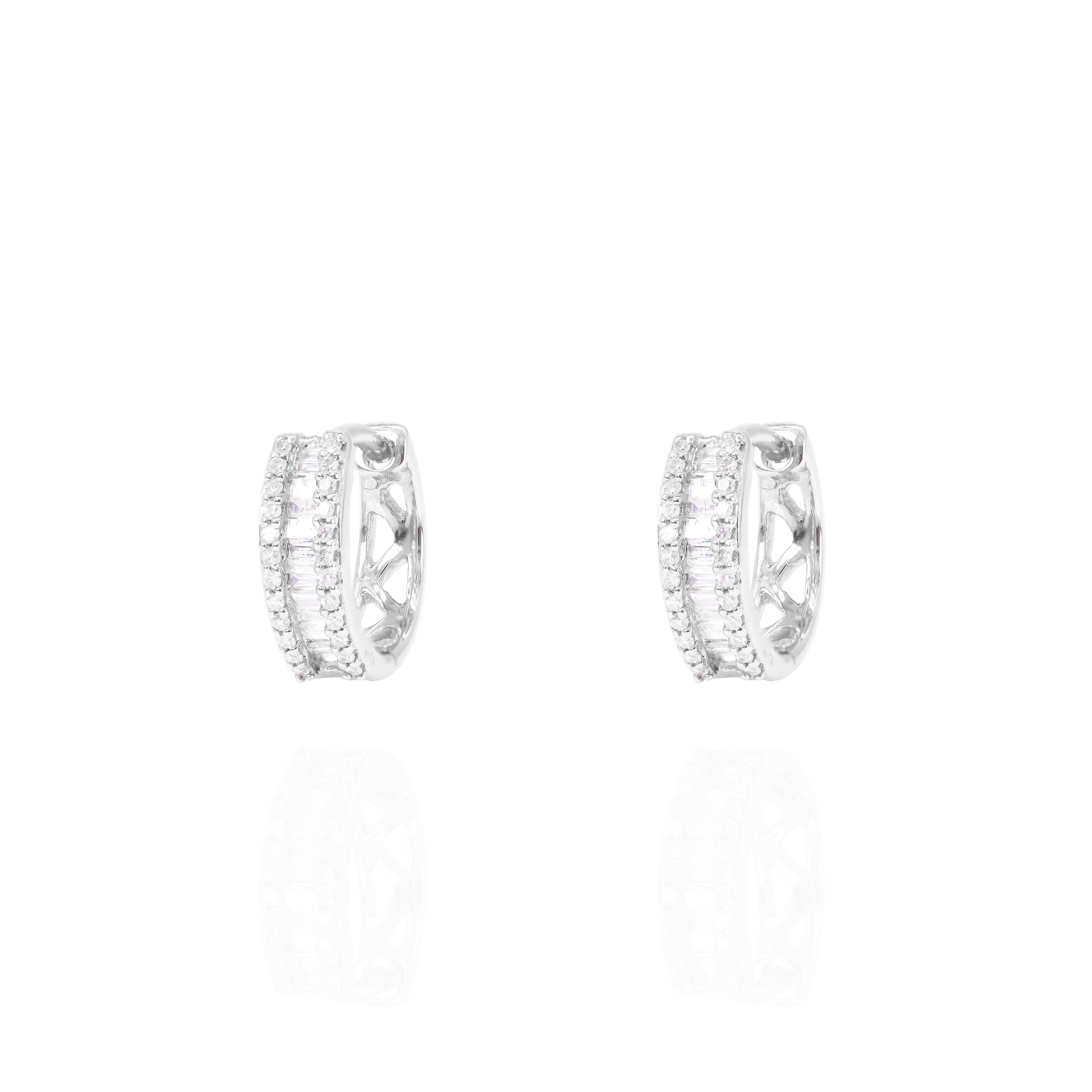 Baguette Diamond Hoop Earrings