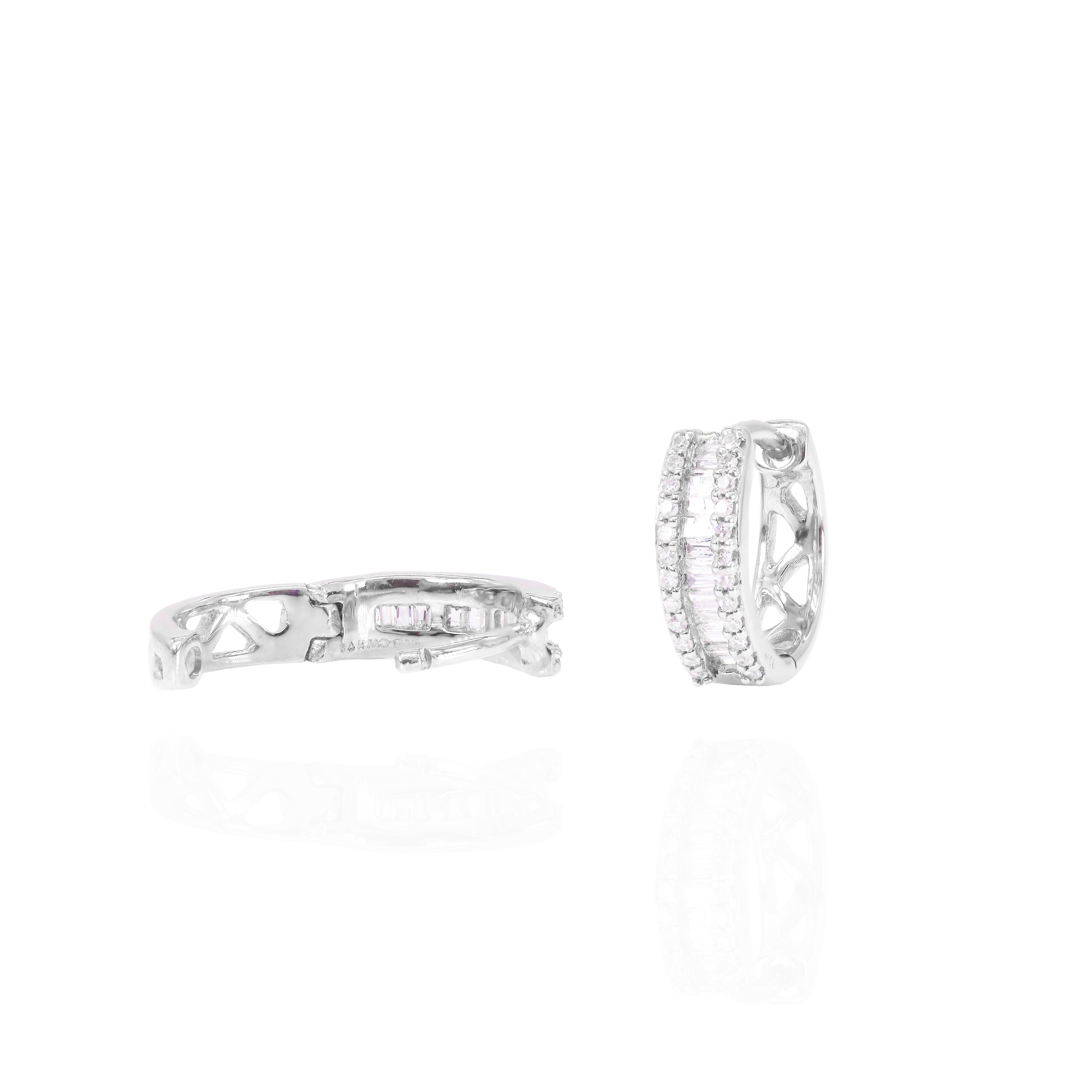 Baguette Diamond Hoop Earrings