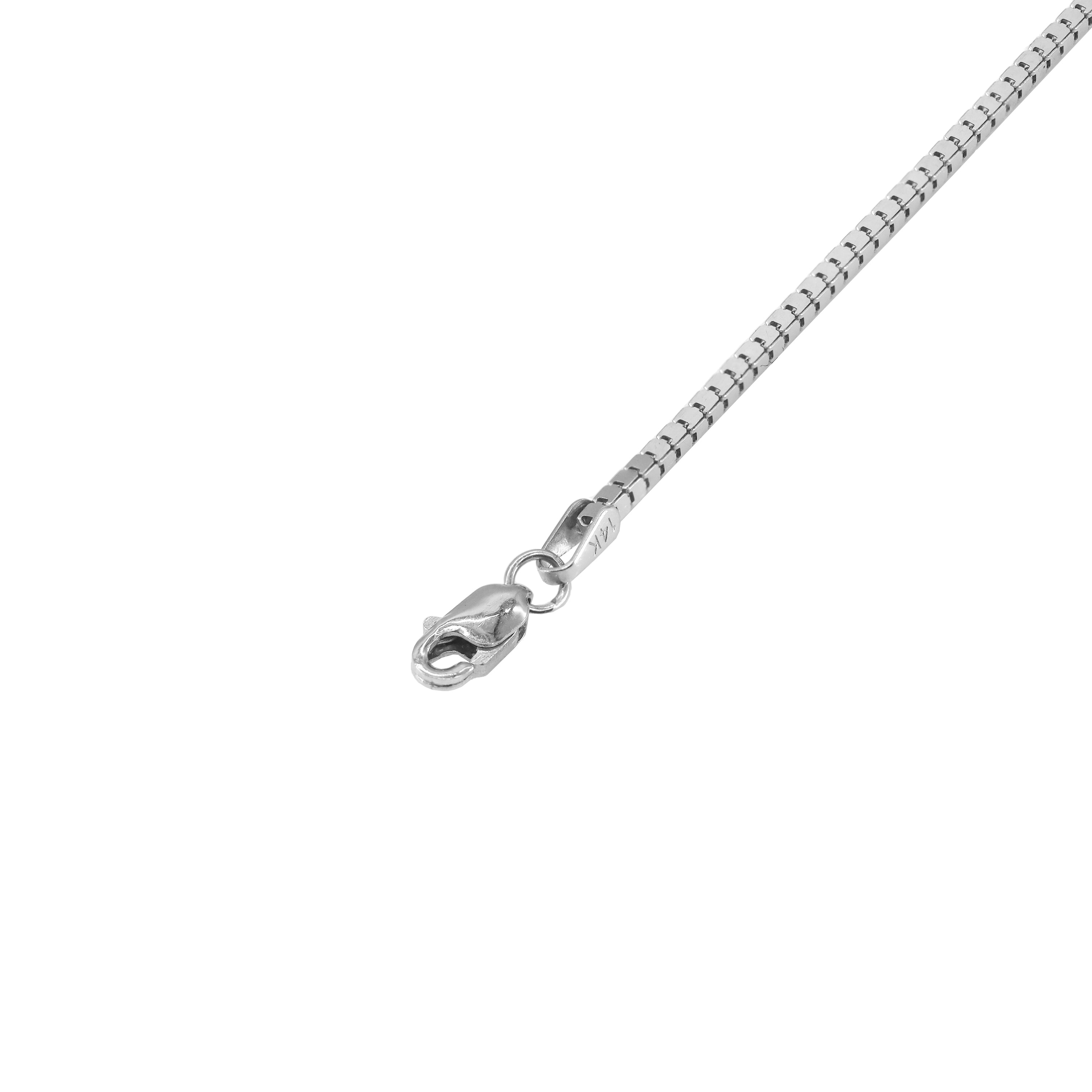 14KT Box Style White Gold Chain