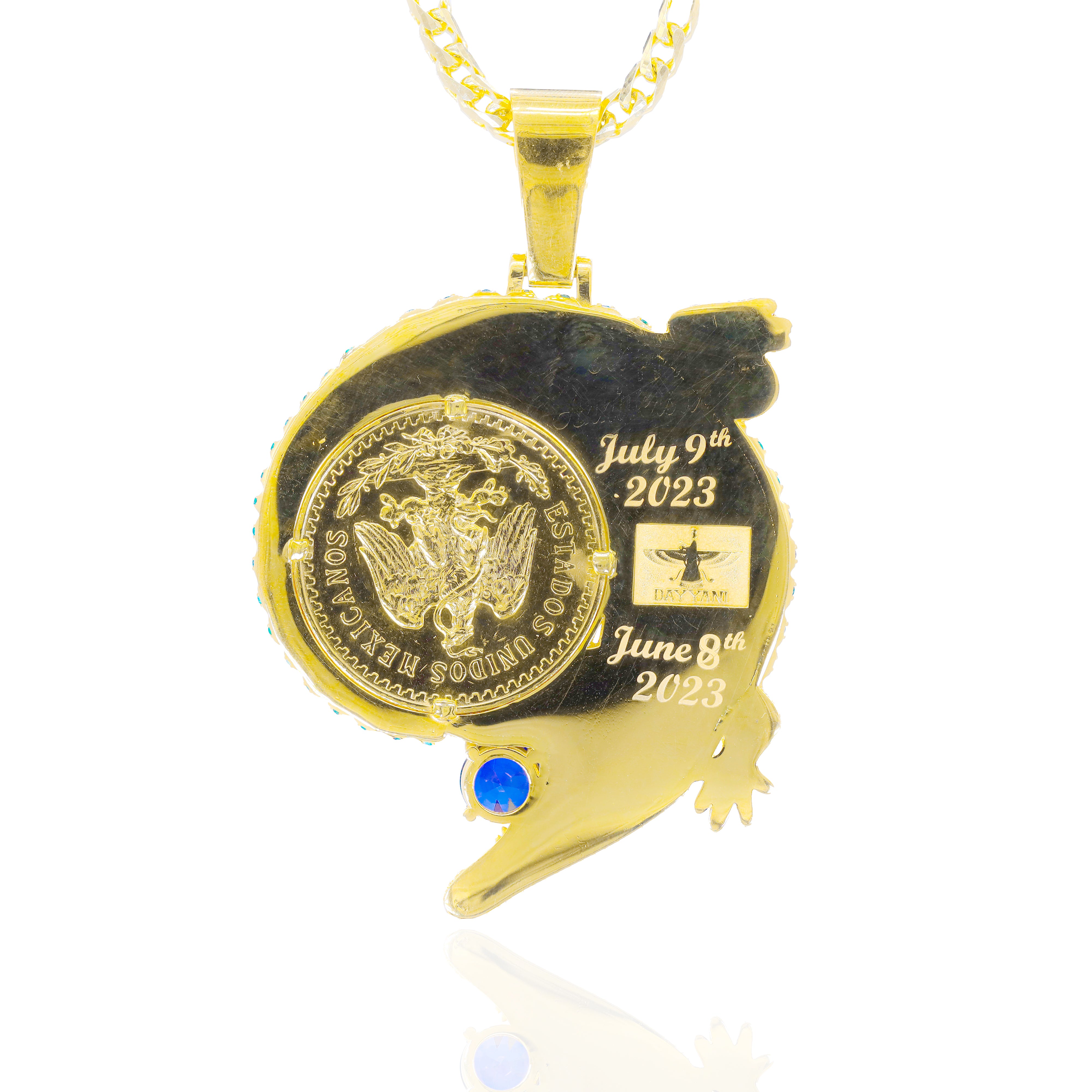 Custom Design Deposit - 3D Alligator/Crocodile Coin Bezel Diamond Pendant