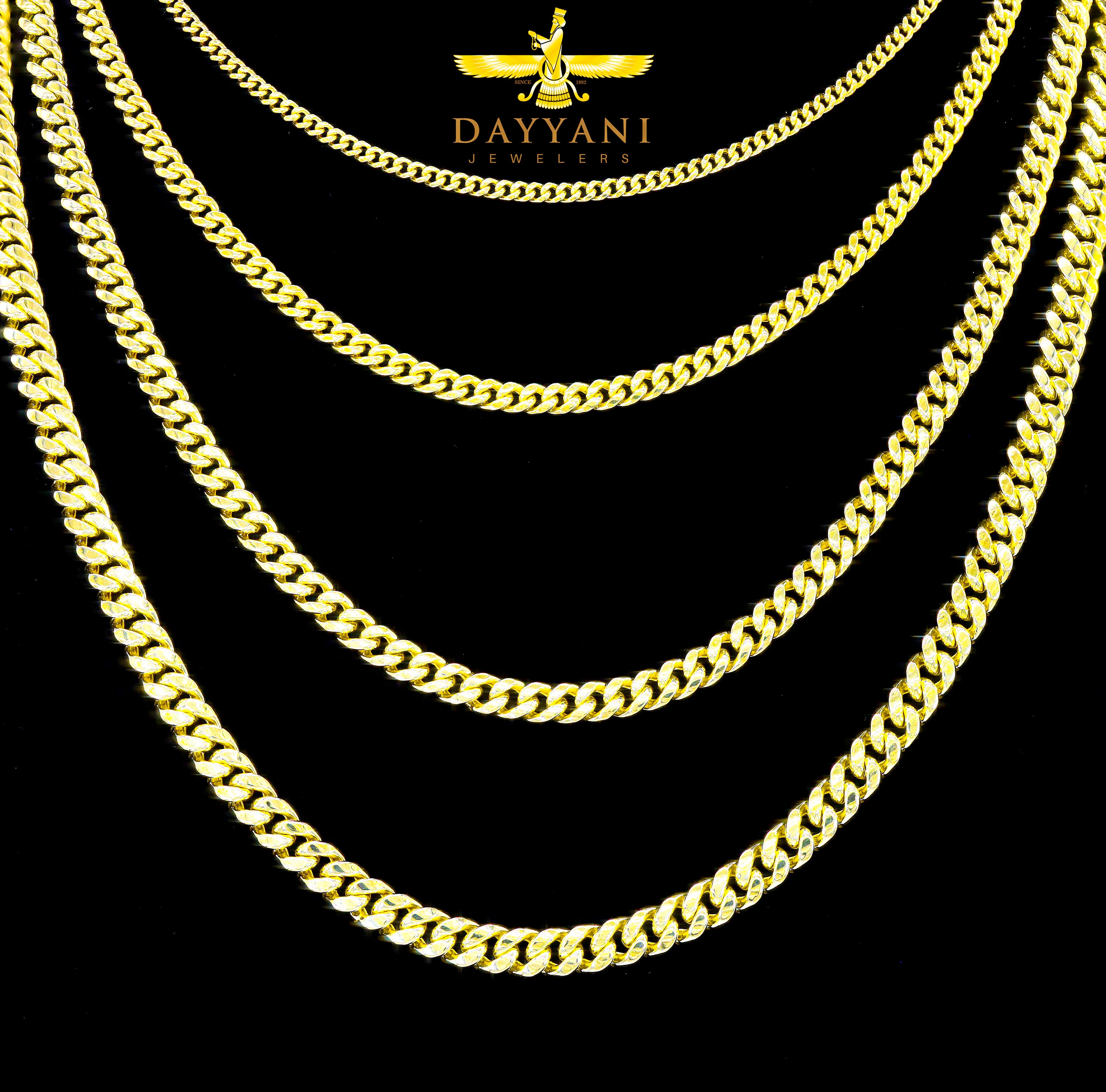 10KT Solid Miami Cuban Link Yellow Gold Chain