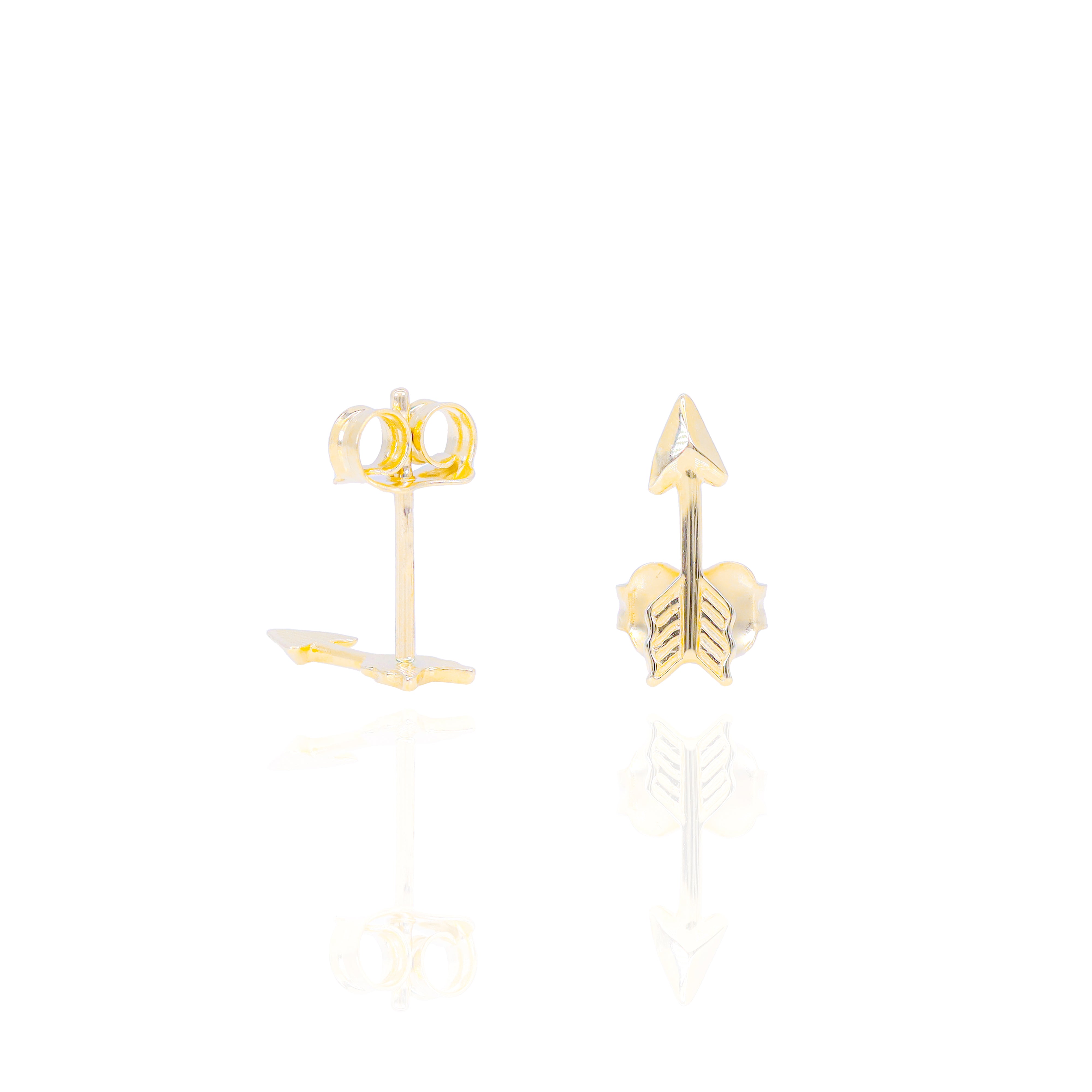 Arrow Head Solid Gold Earrings