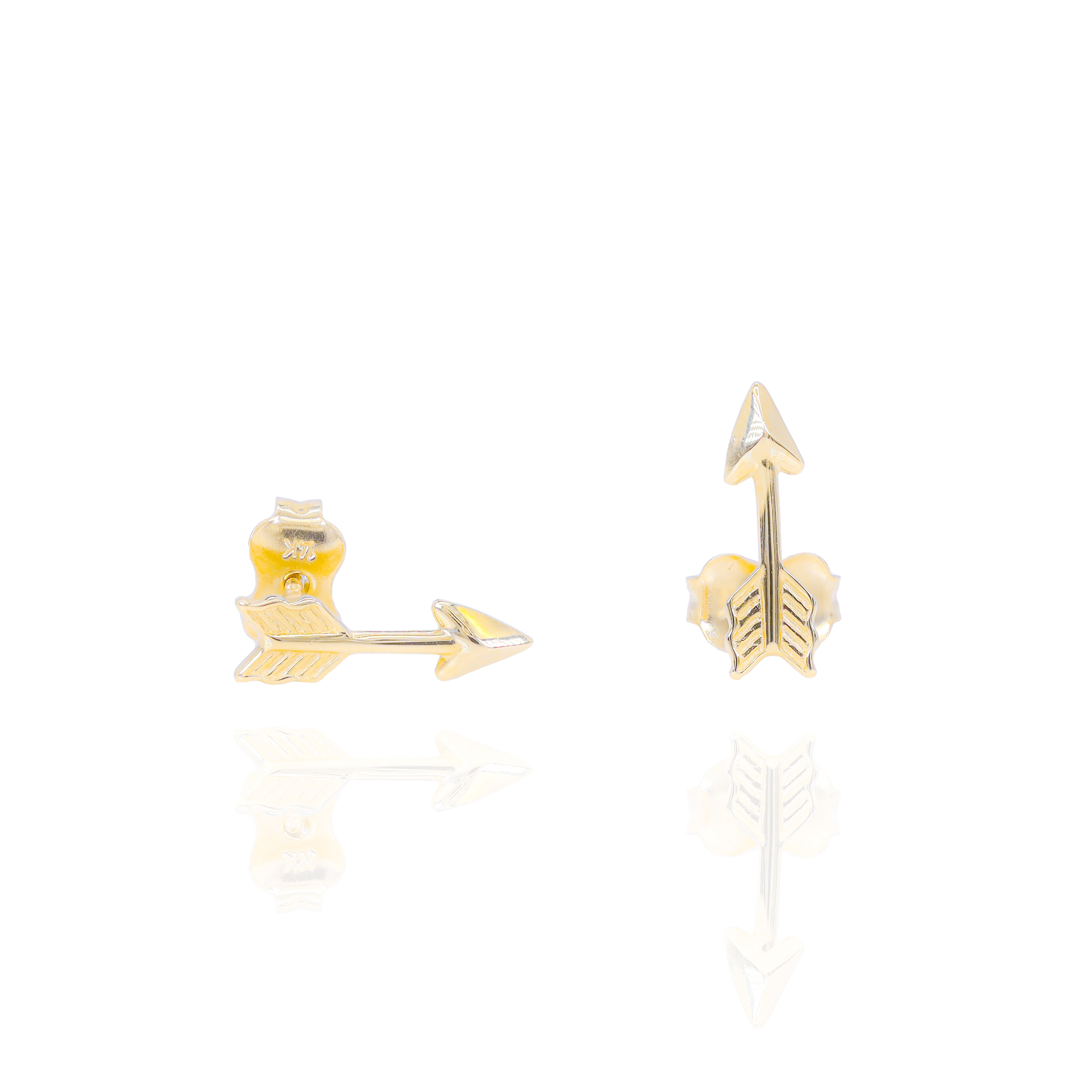 Arrow Head Solid Gold Earrings