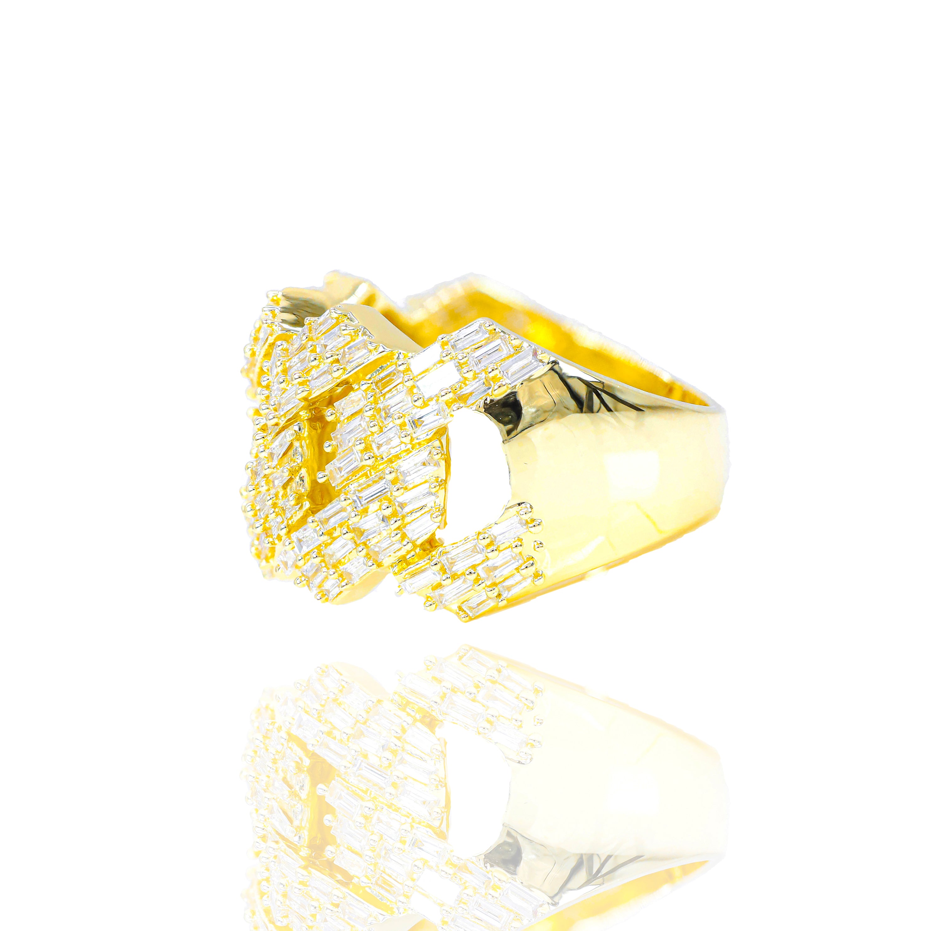 Baguette Diamond Cuban Ring