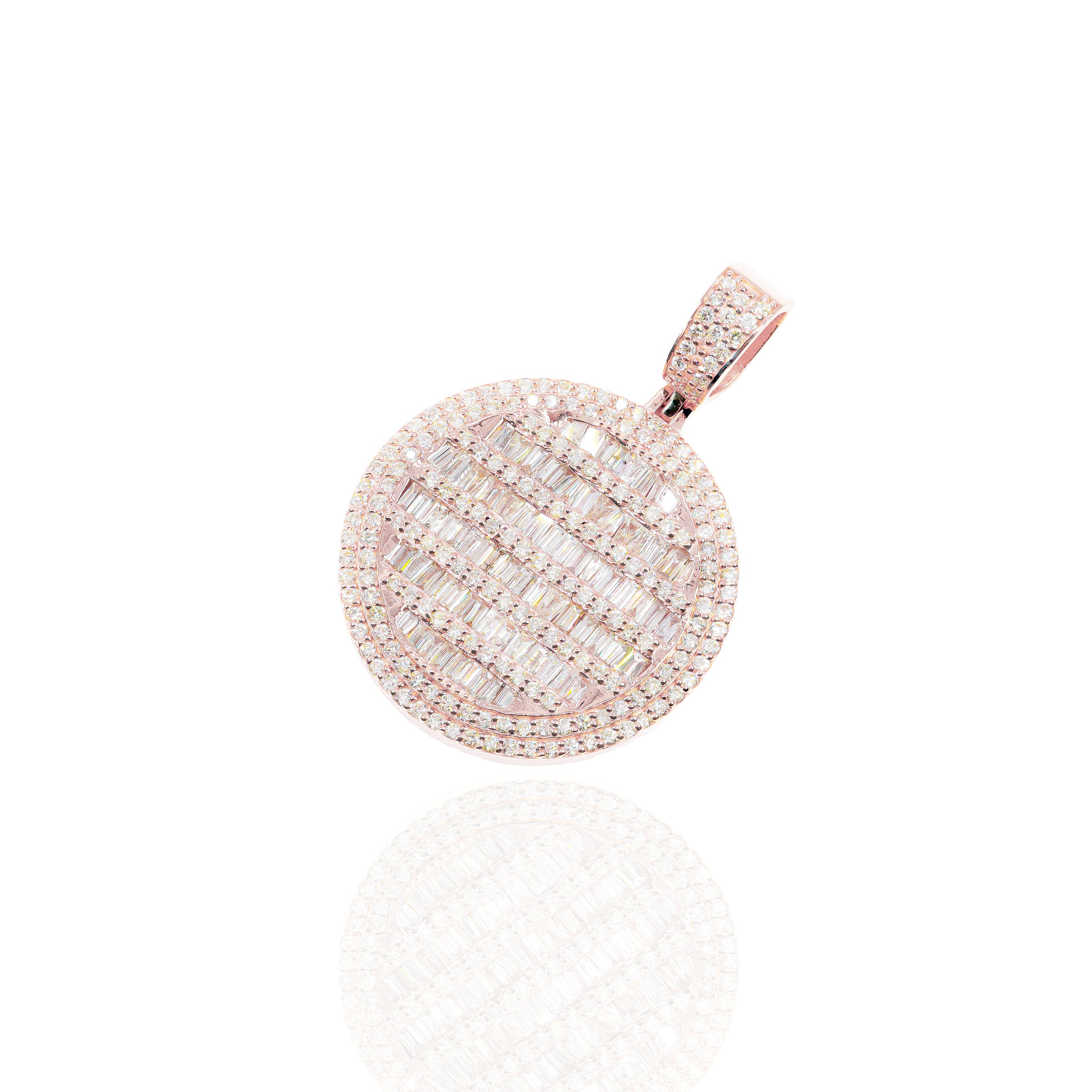 Baguette Circle Tag Pendant (Large)