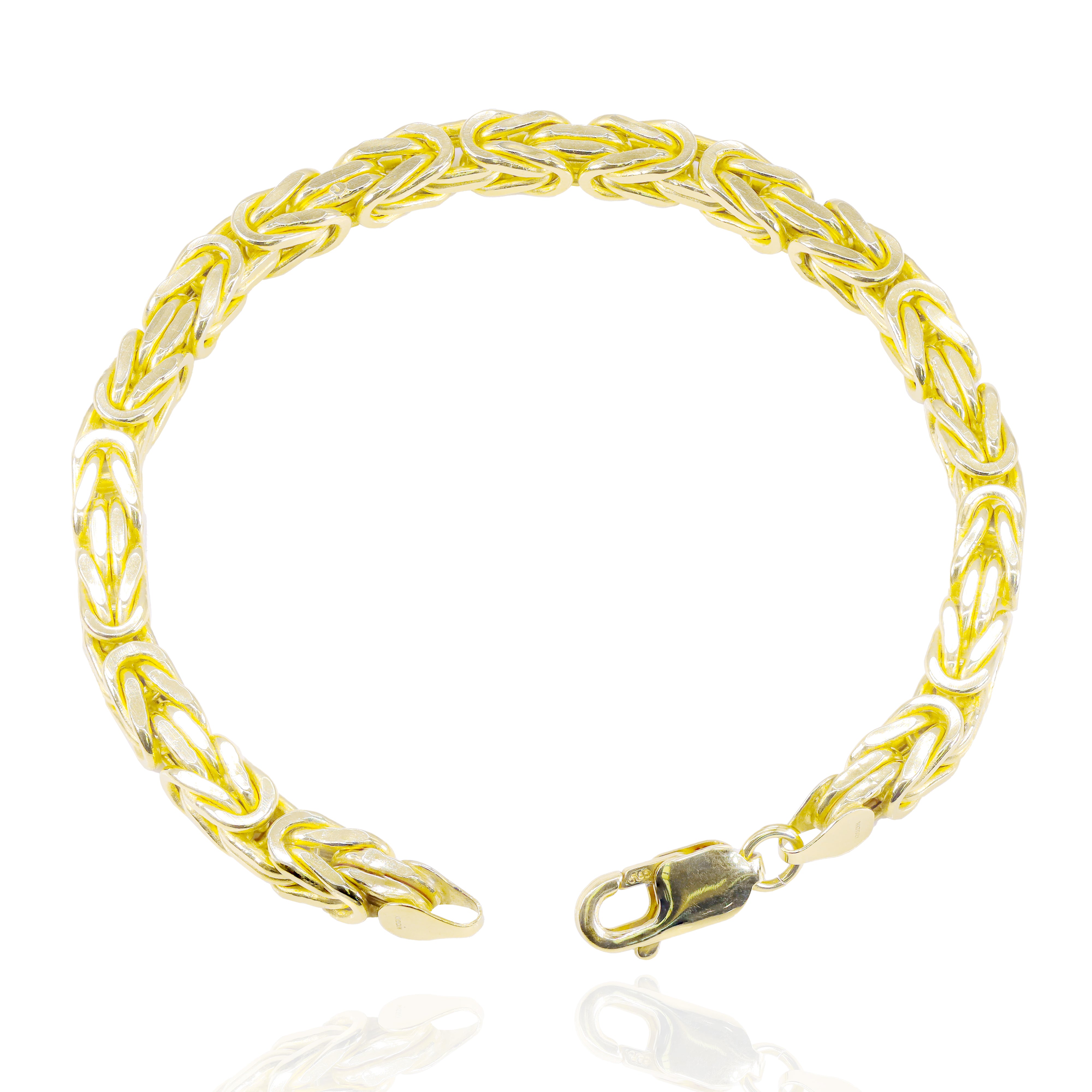 14KT Yellow Gold Byzantine Solid Gold Bracelet