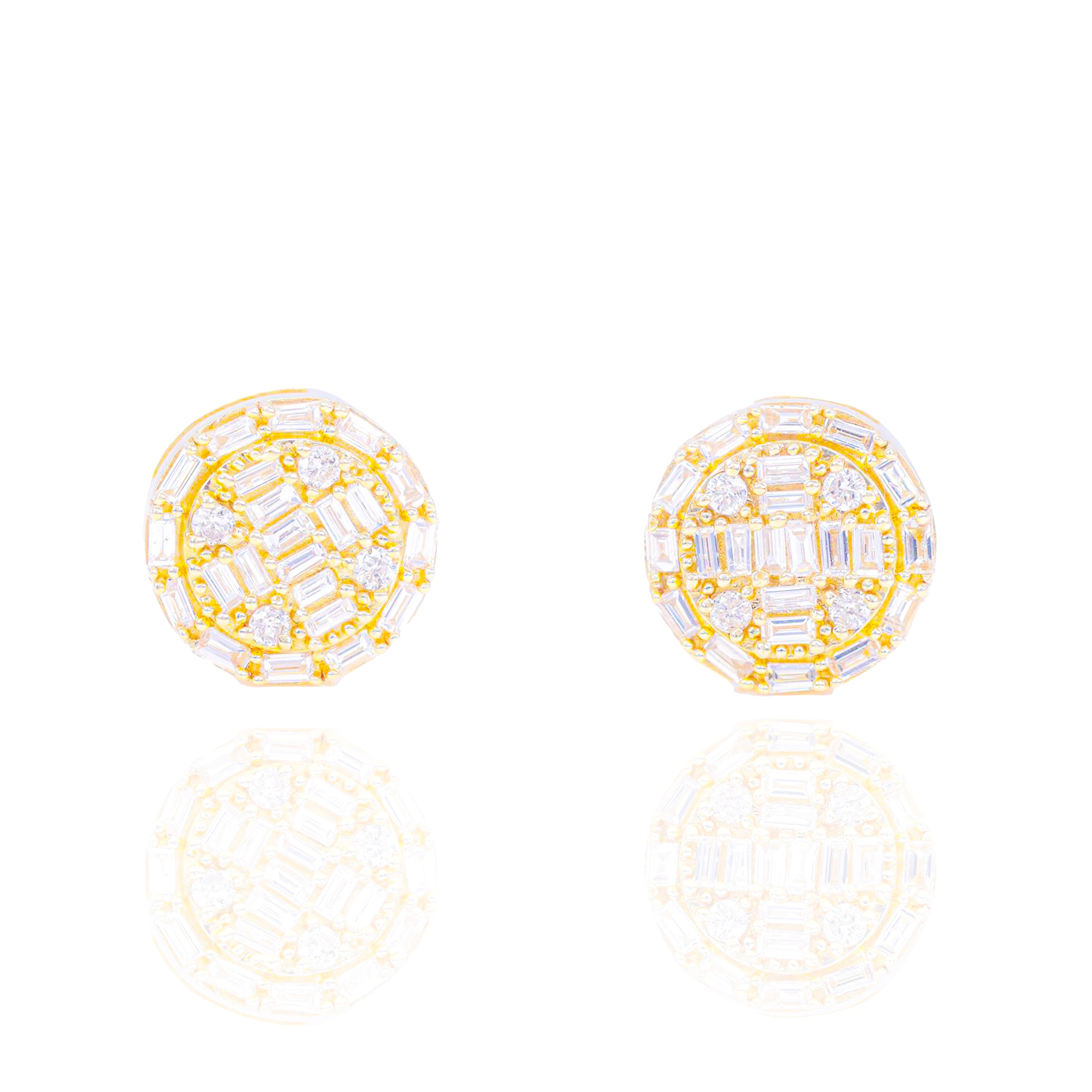 Baguette Diamond Border Earrings