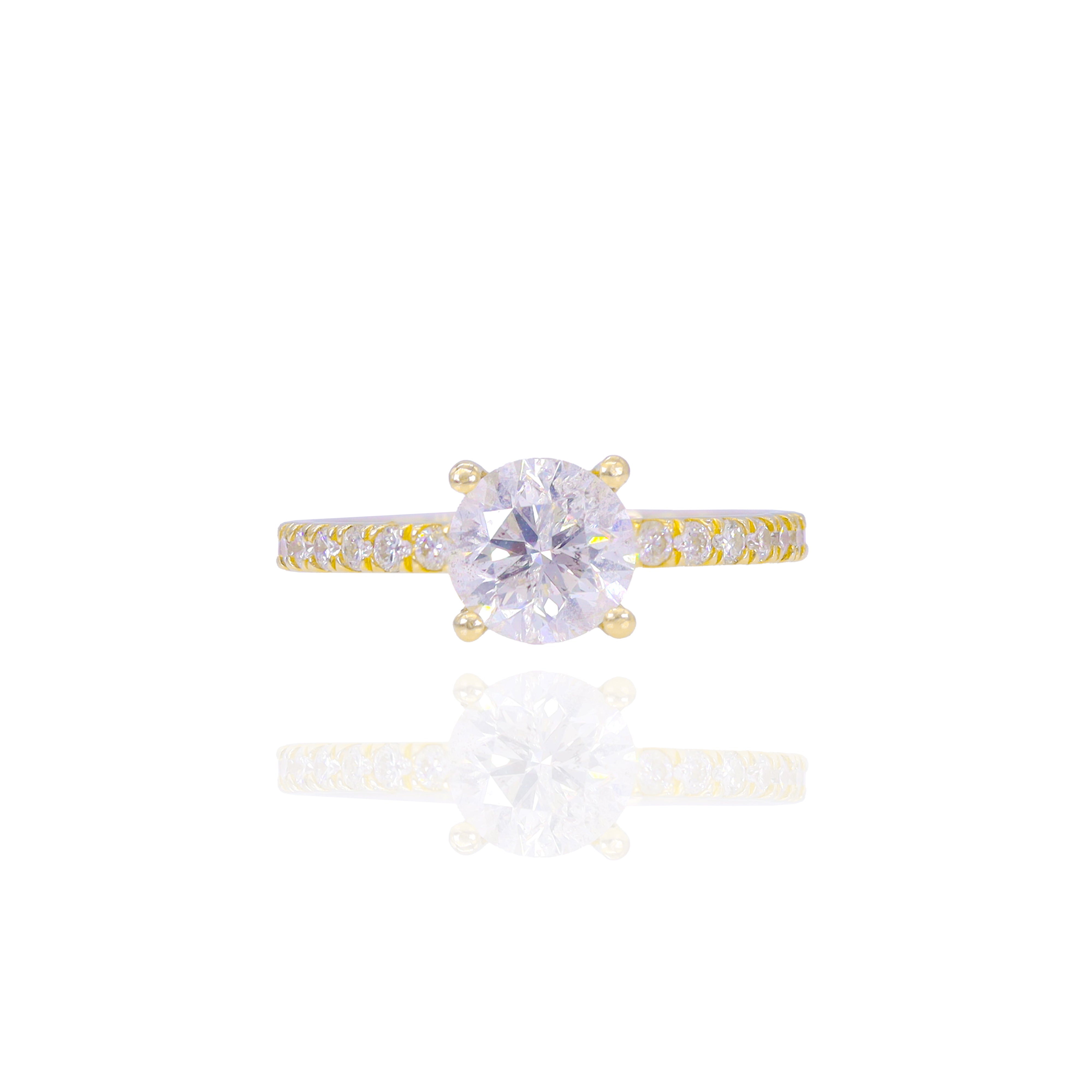 1.25 Carat Center with Diamond Band Engagement Ring