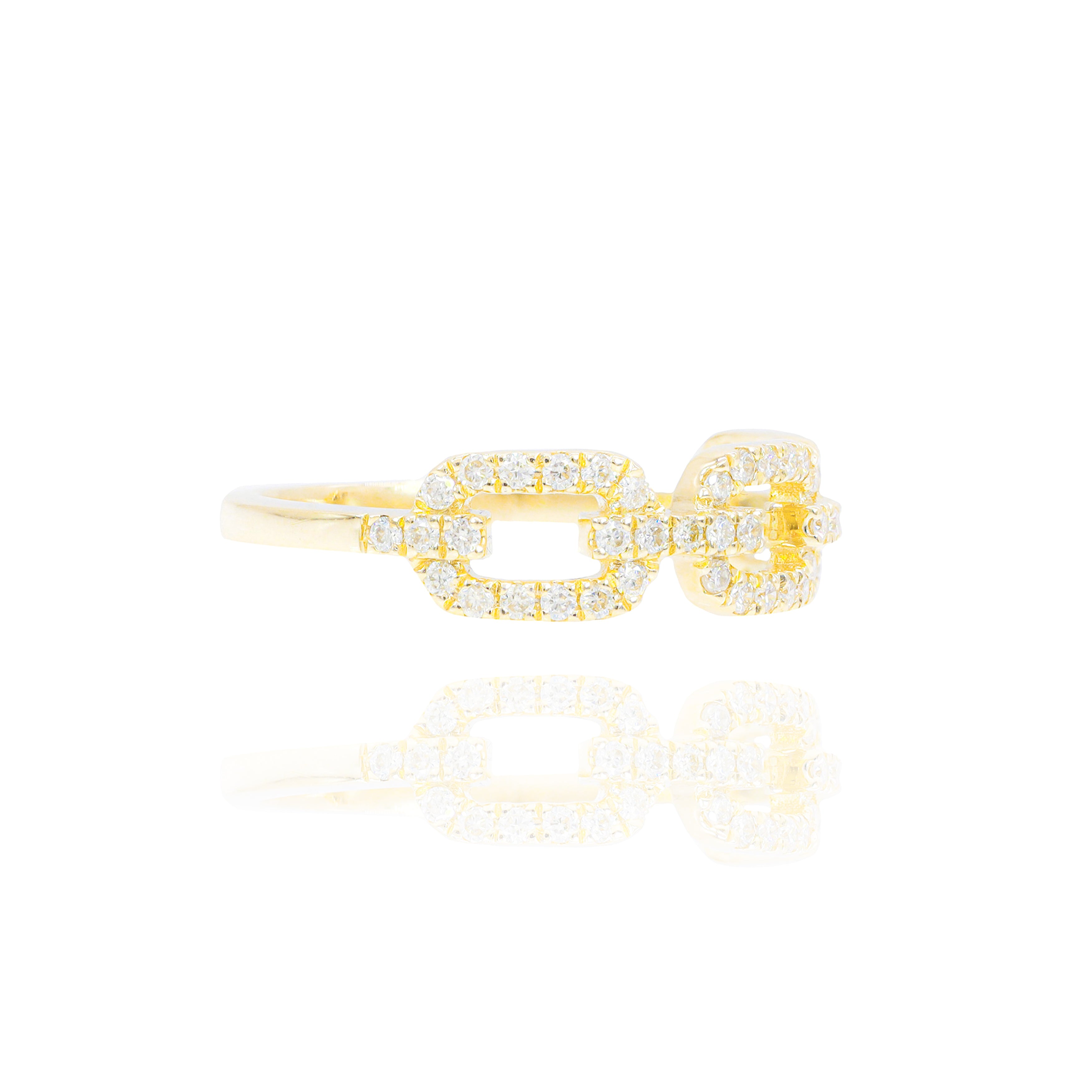 Hermes Style Diamond Ring