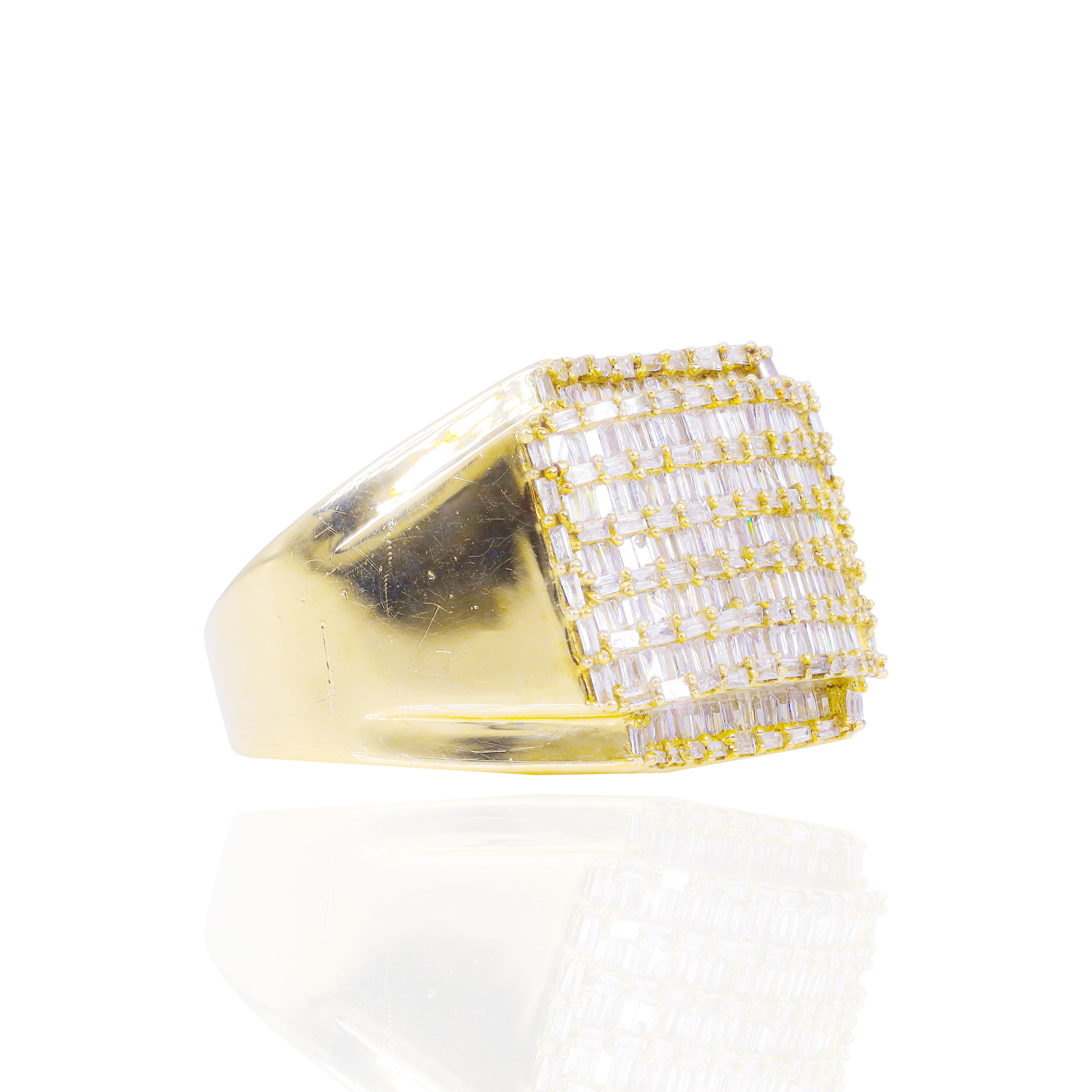 Square Baguette Cluster Diamond Ring