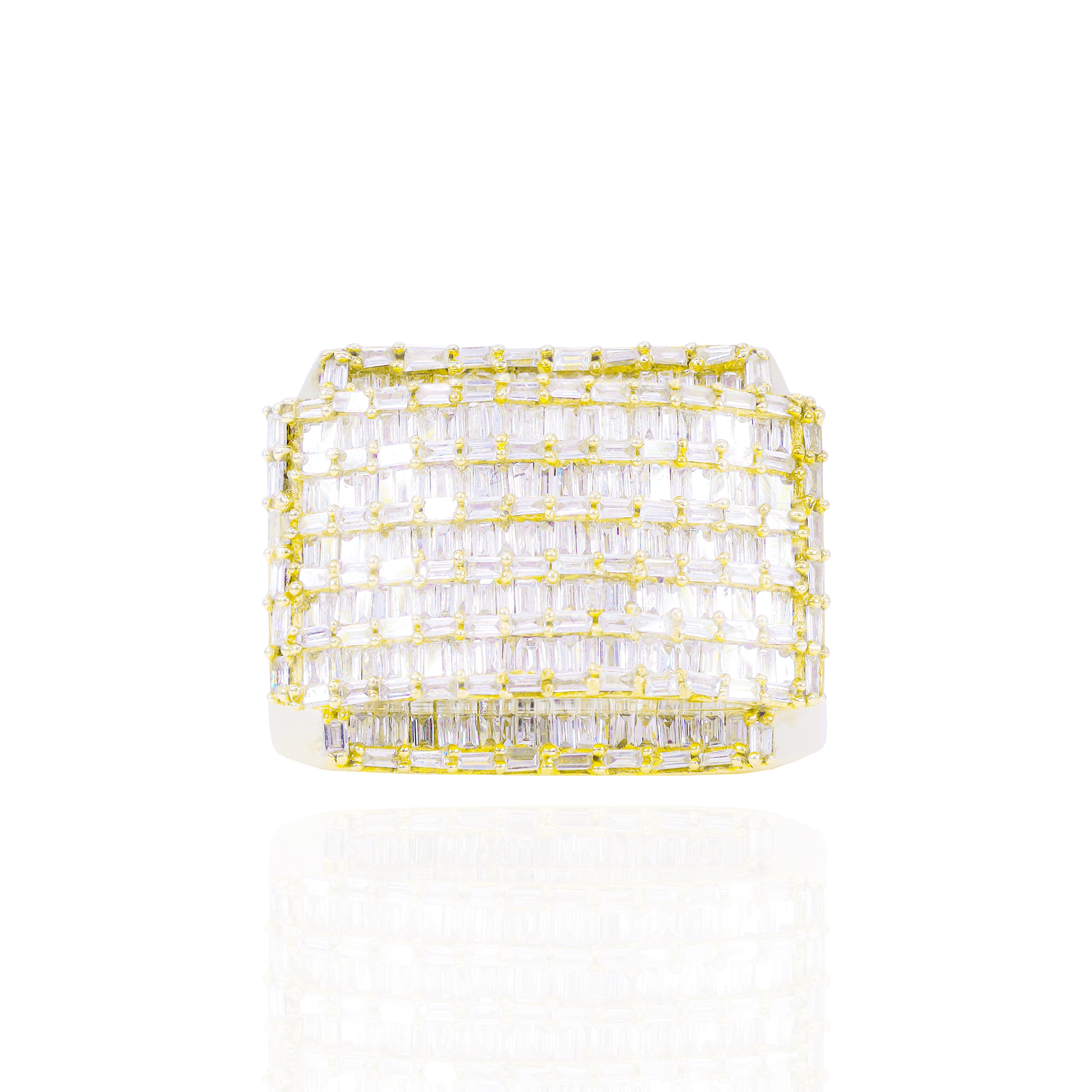 Square Baguette Cluster Diamond Ring