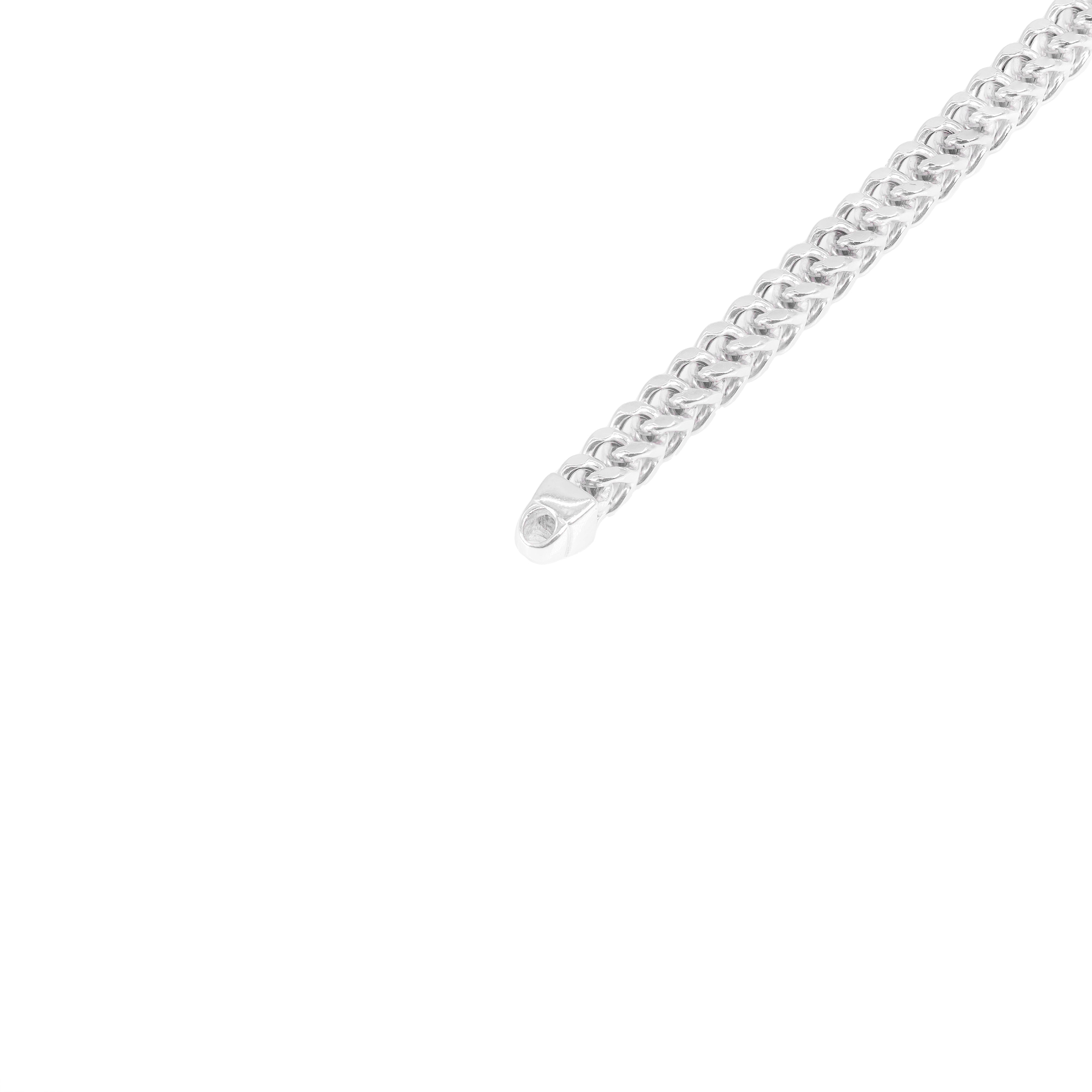 14KT White Gold Solid Square Franco Chain