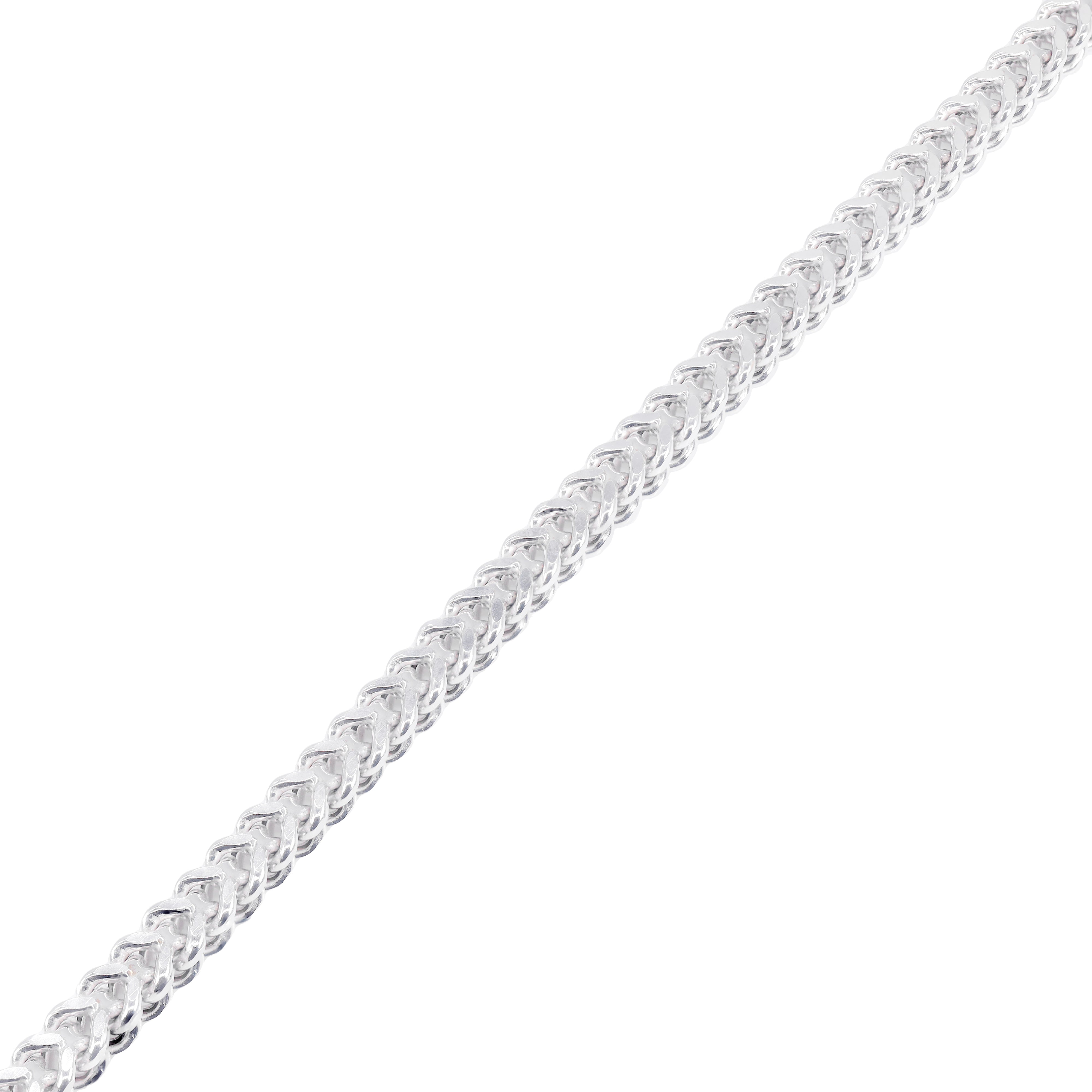 14KT White Gold Solid Square Franco Chain