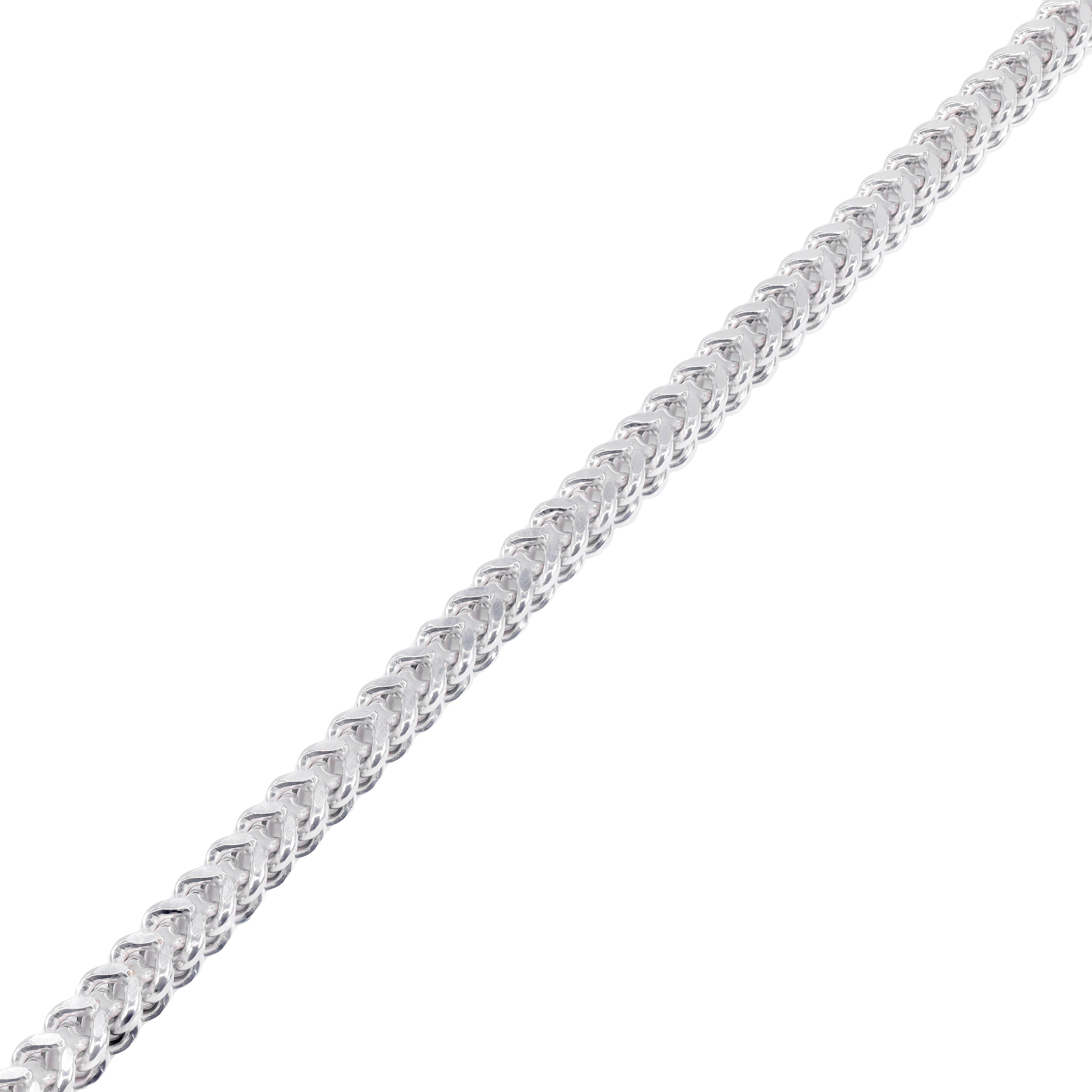 14KT White Gold Solid Square Franco Chain