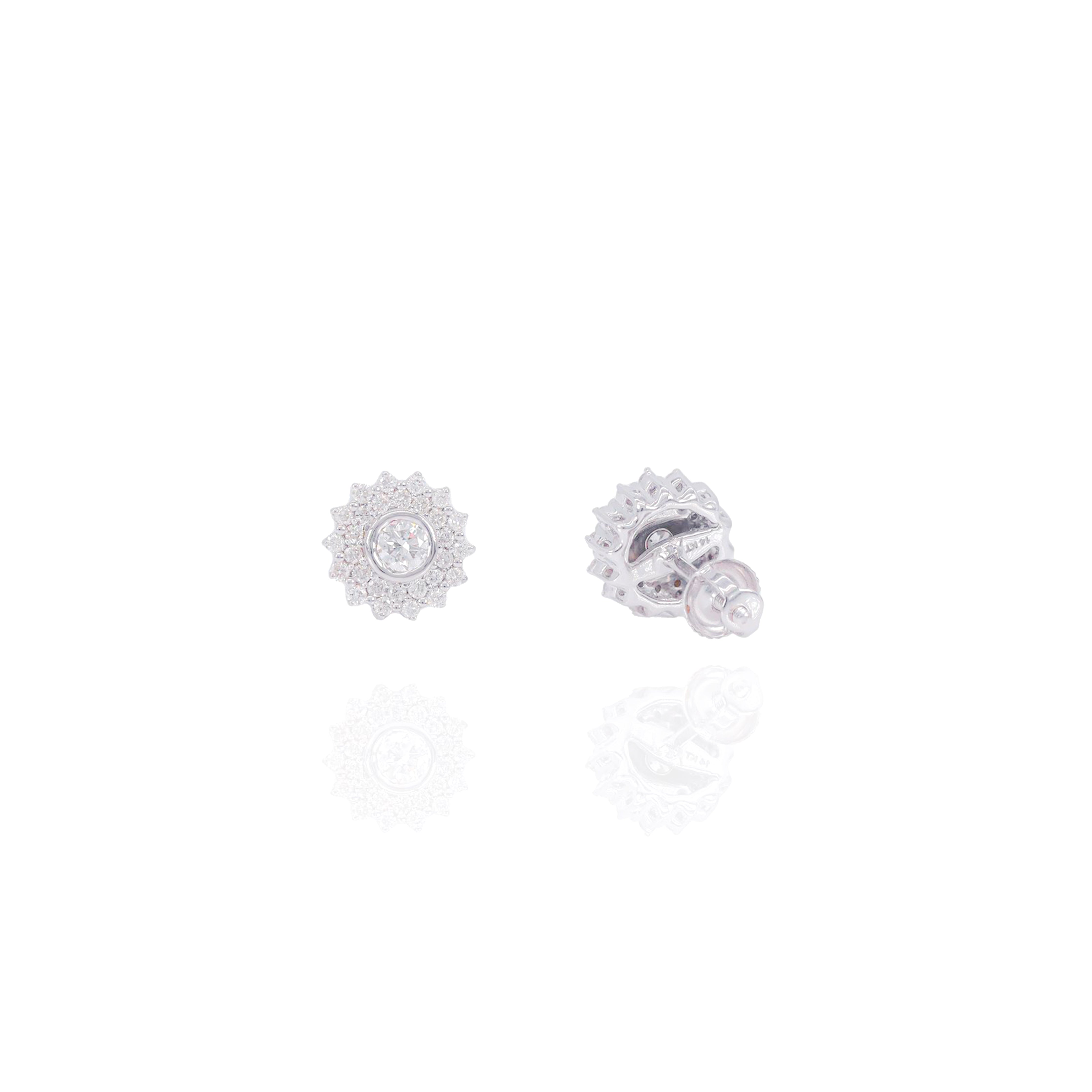 Half Carat Diamond Earrings w/ 15-Pointer Center Diamond