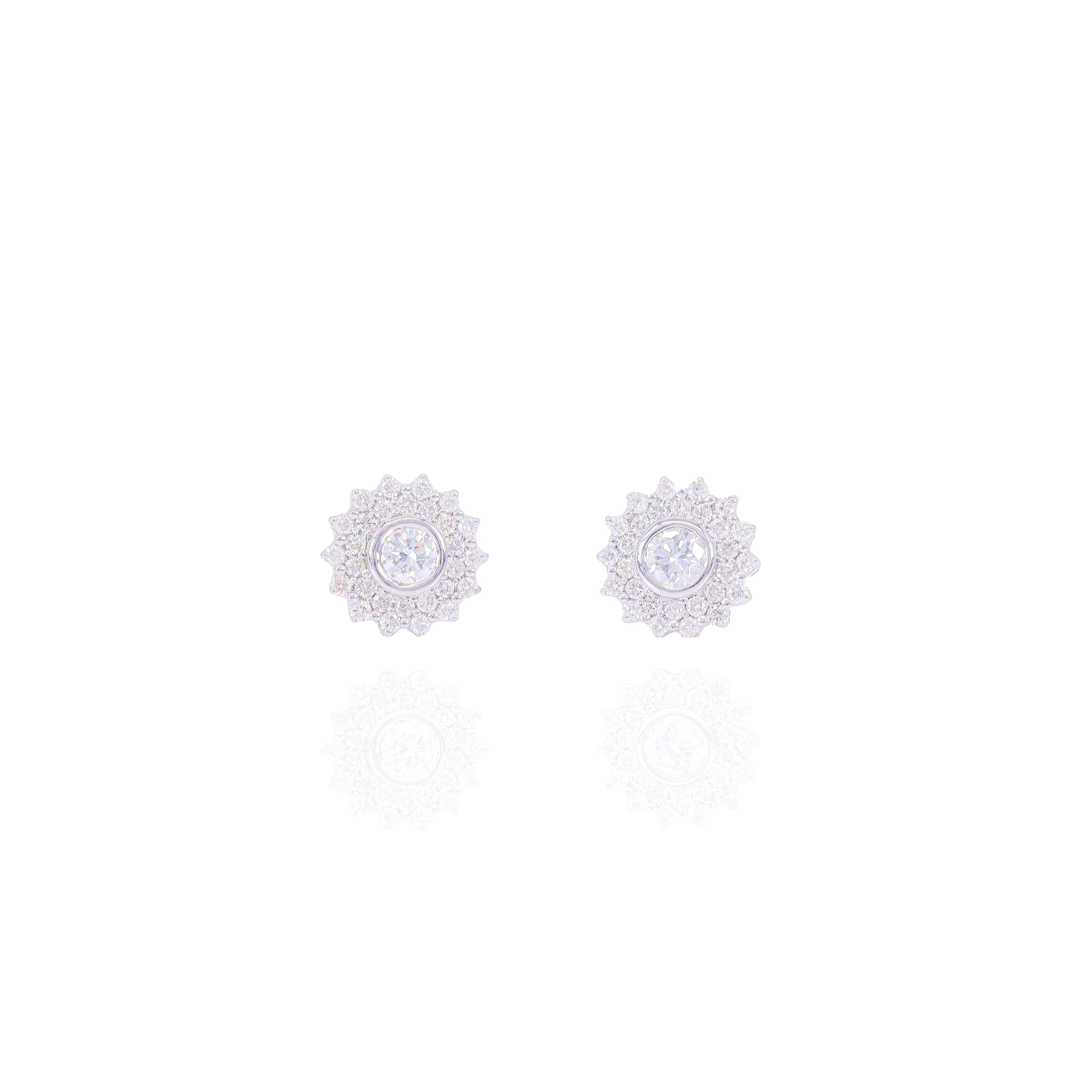 Half Carat Diamond Earrings w/ 15-Pointer Center Diamond