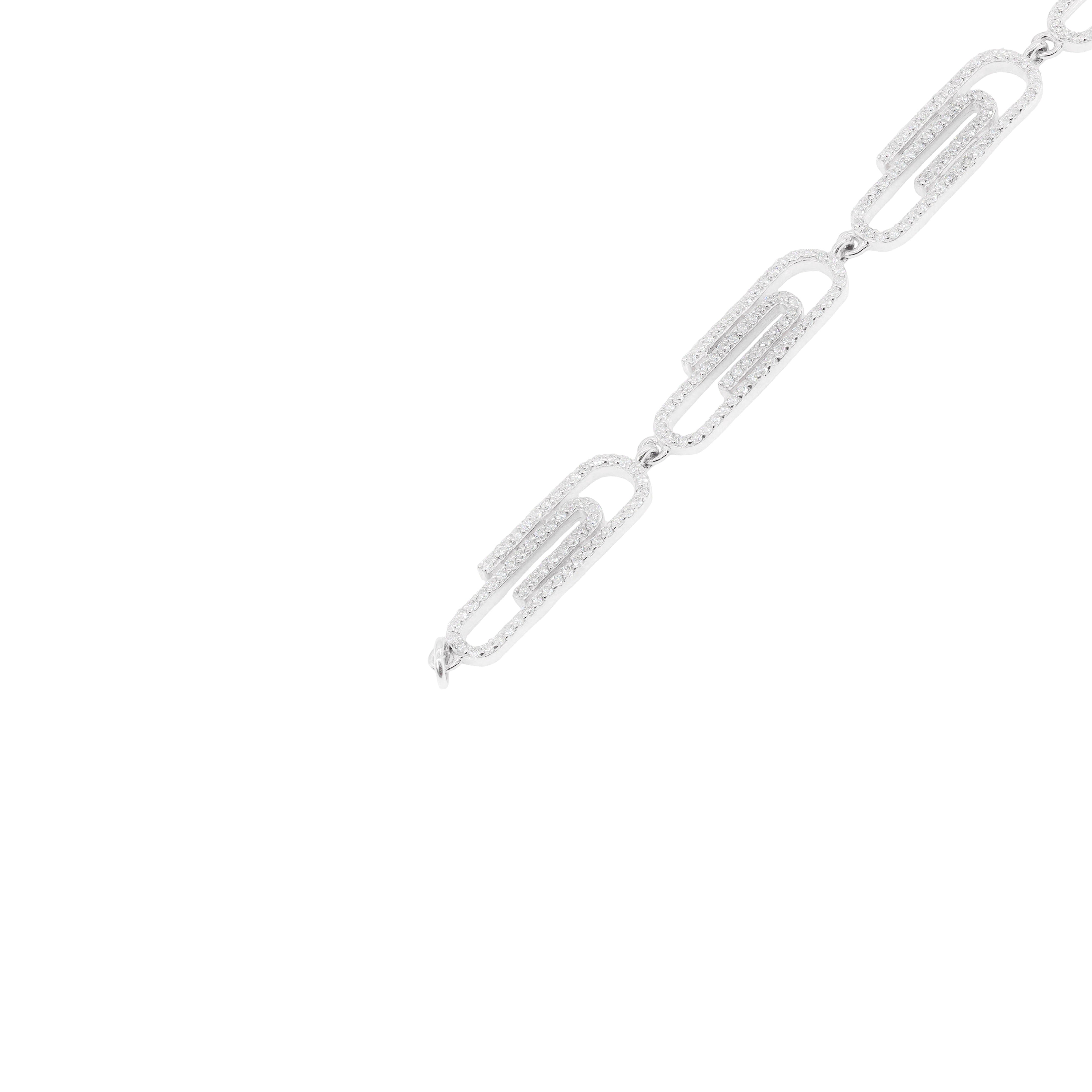 Paper Clip Diamond Bracelet