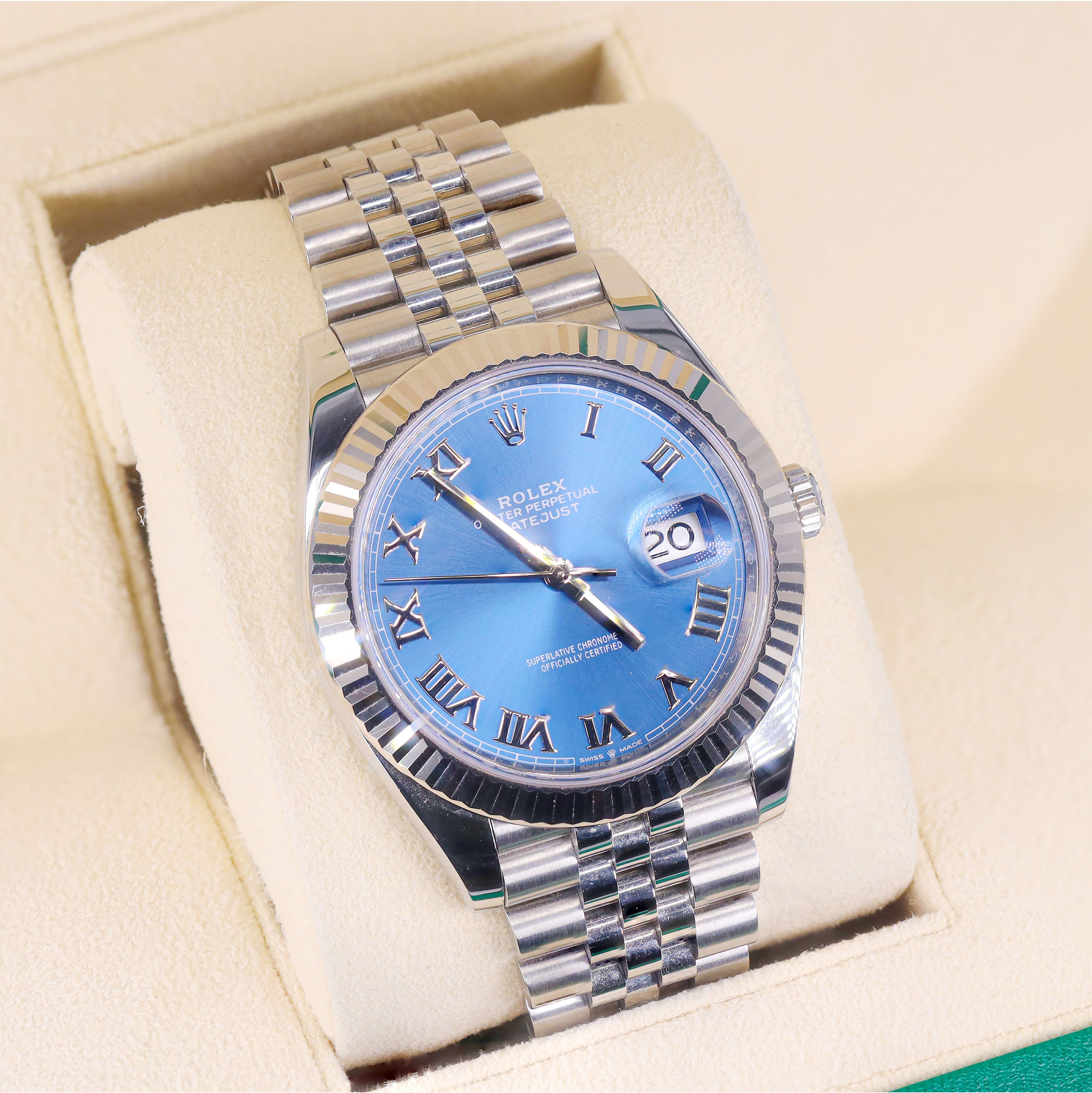Rolex 126334 Datejust 41mm Azzuro Blue Roman Dial