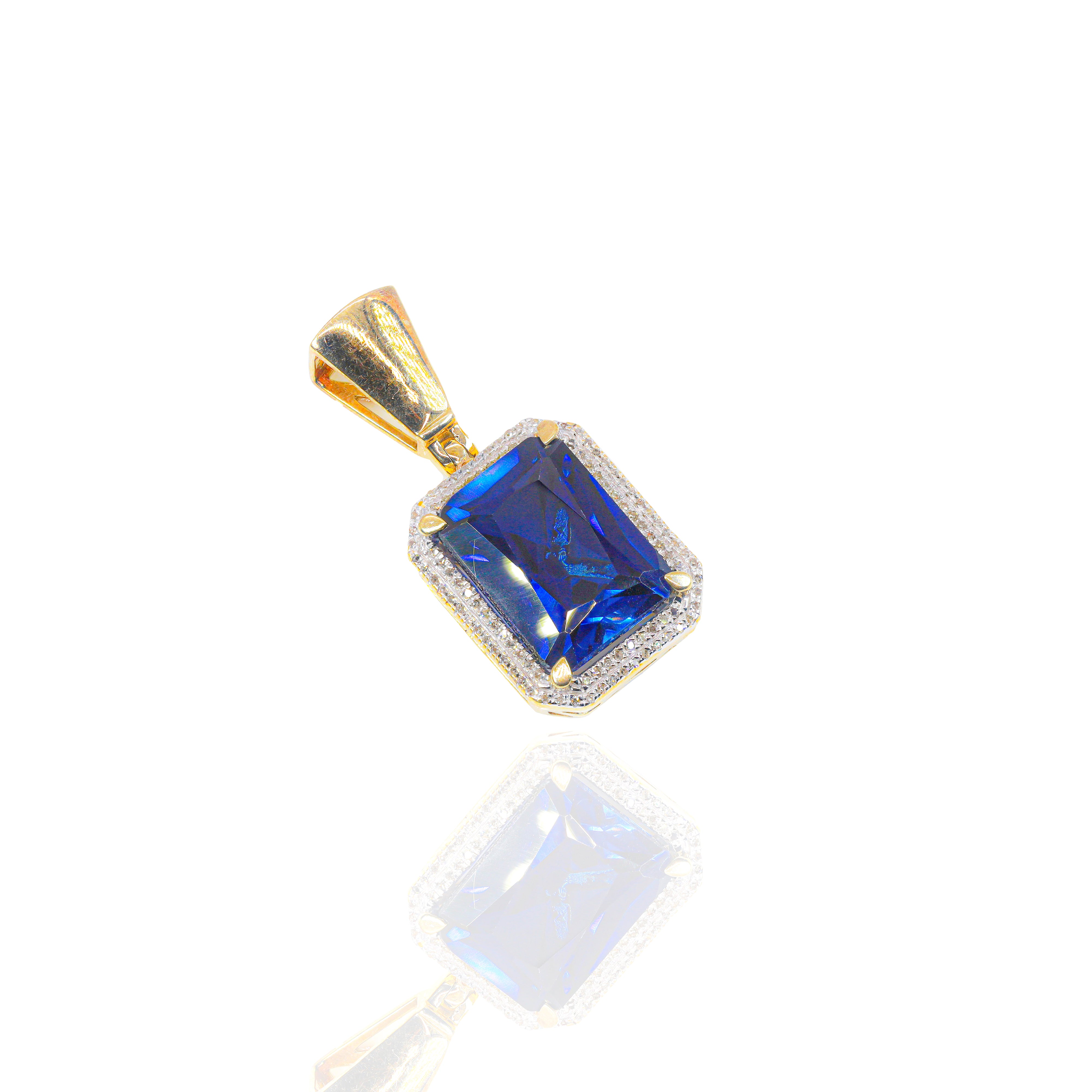Blue Gemstone Diamond Pendant