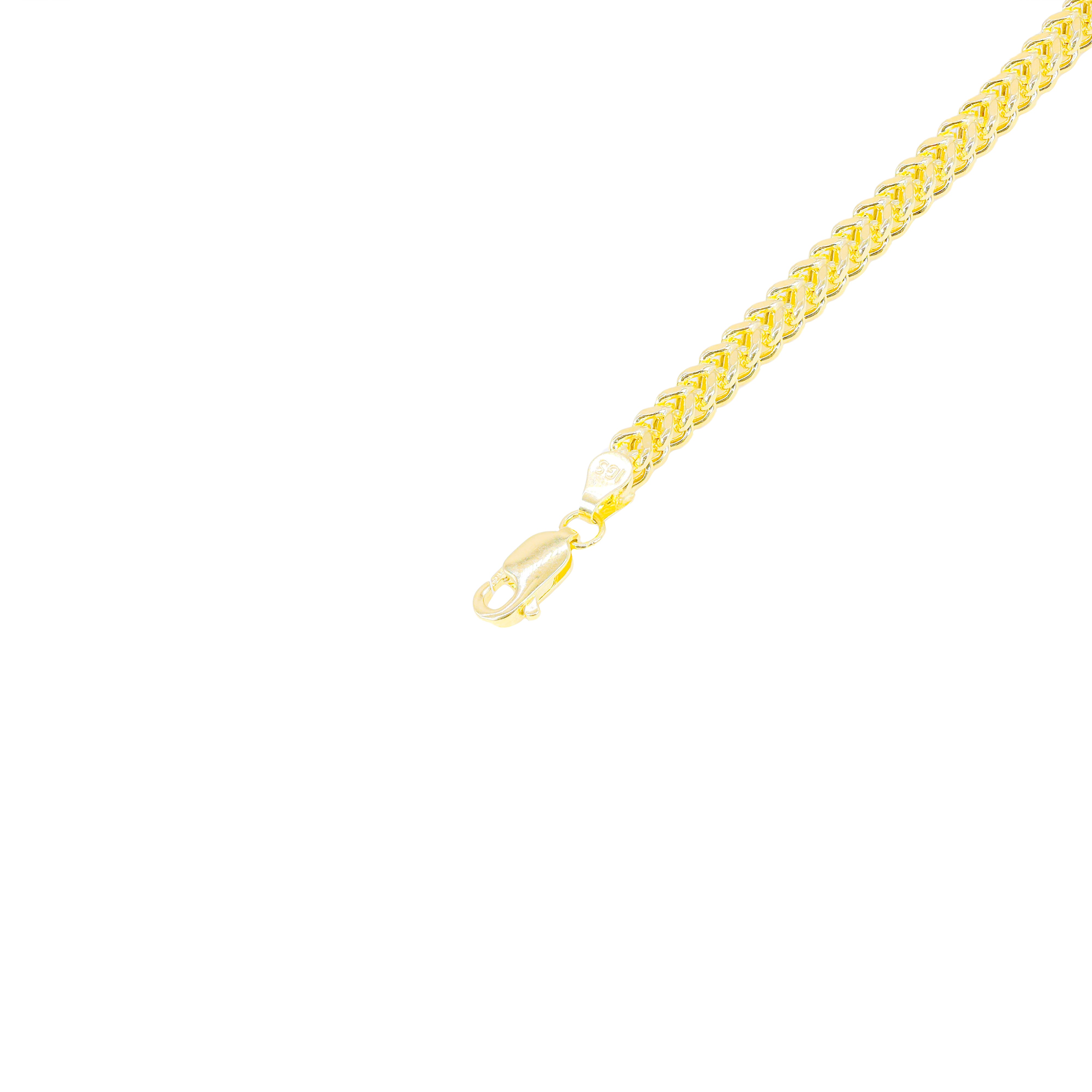 14KT Semi-Solid Square Franco Yellow Gold Chain