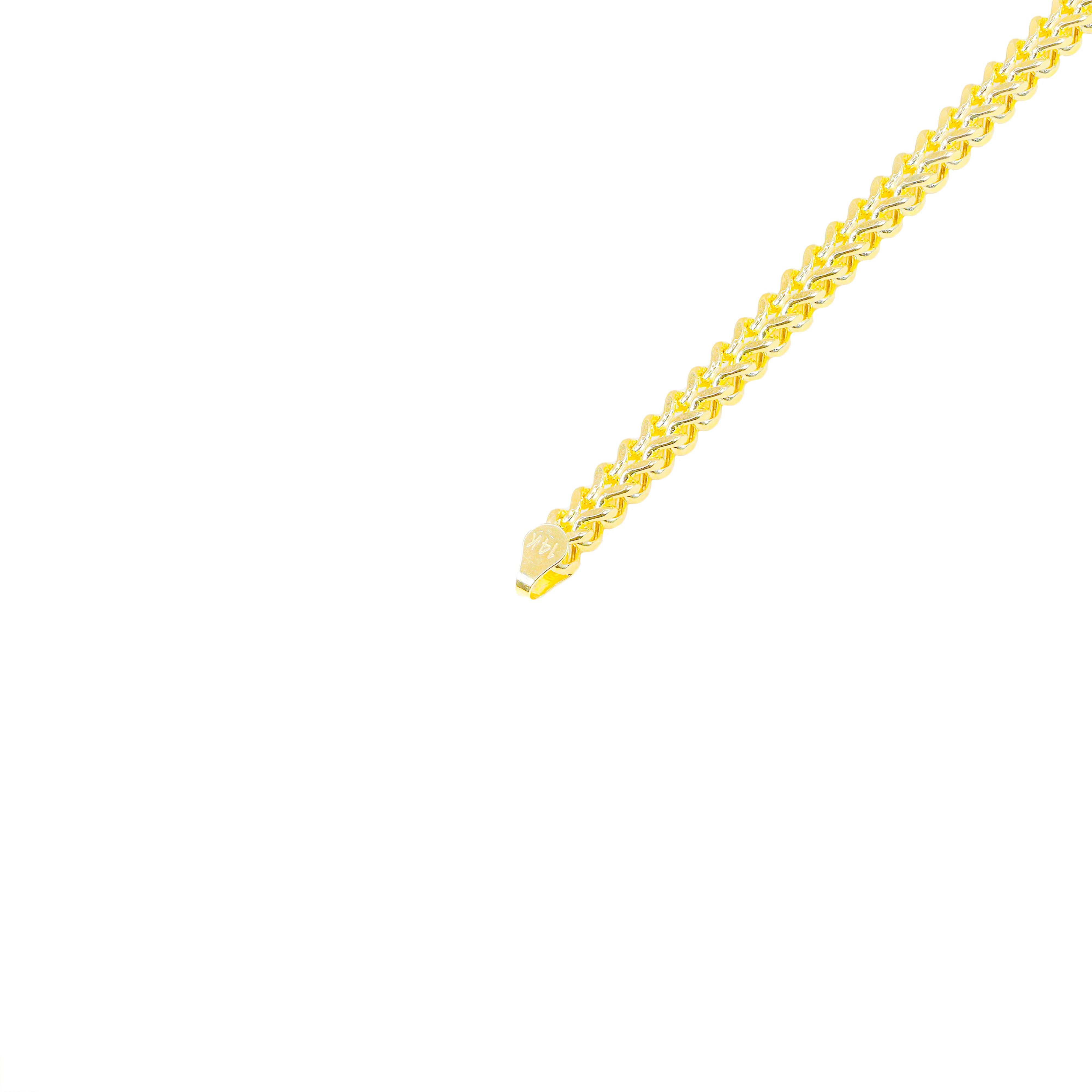 14KT Semi-Solid Square Franco Yellow Gold Chain