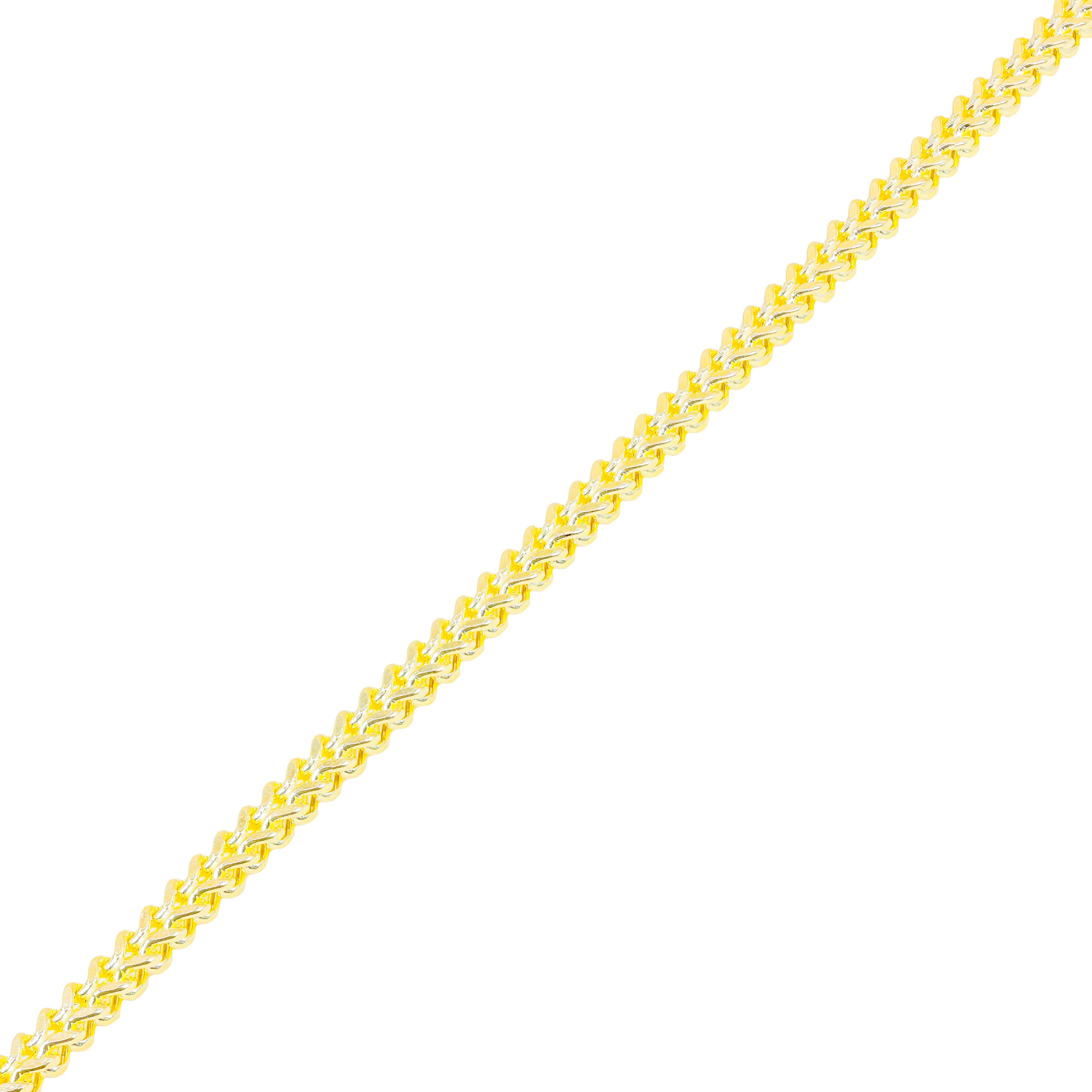 14KT Semi-Solid Square Franco Yellow Gold Chain