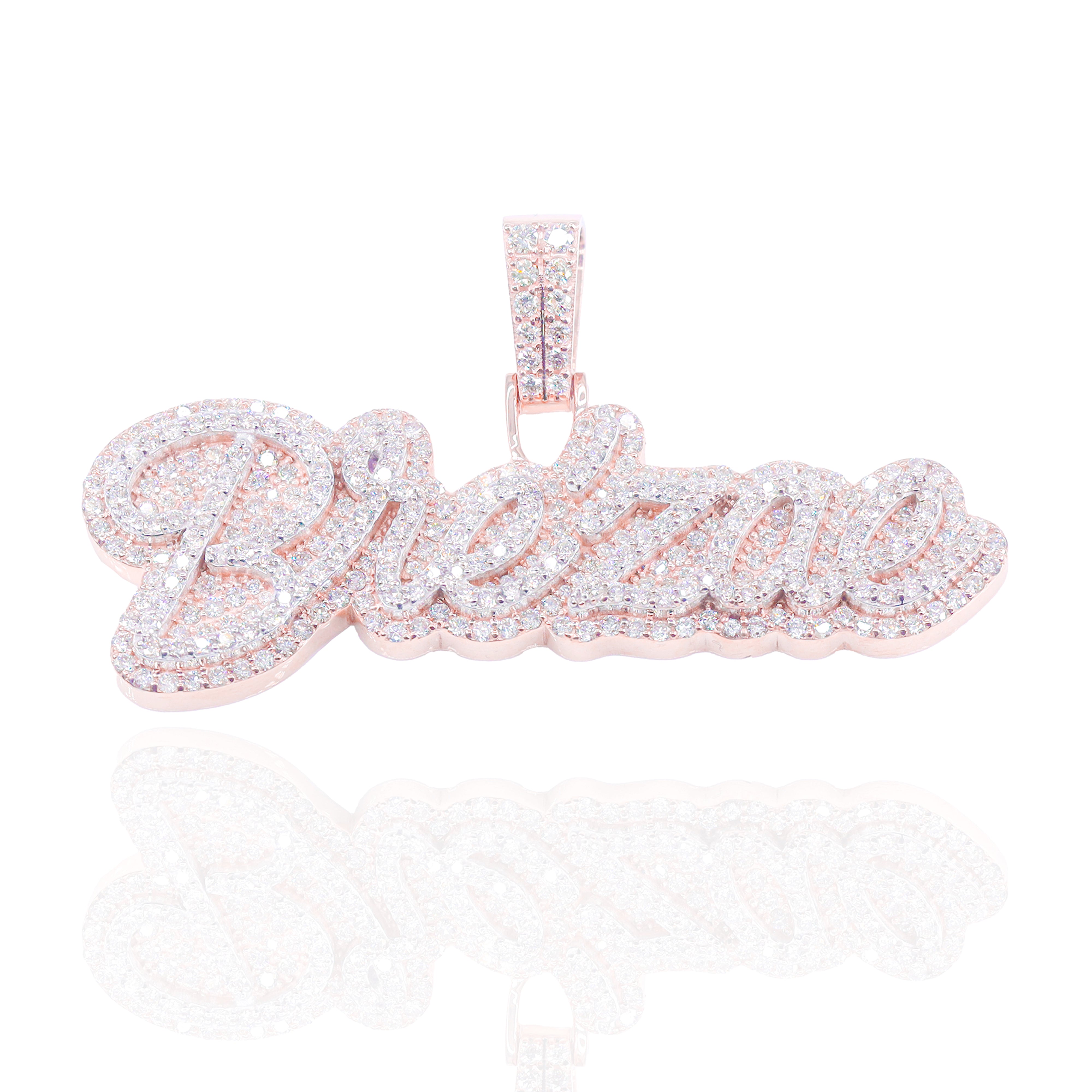 Custom Design Deposit - Two-Tone Cursive Name Diamond Pendant