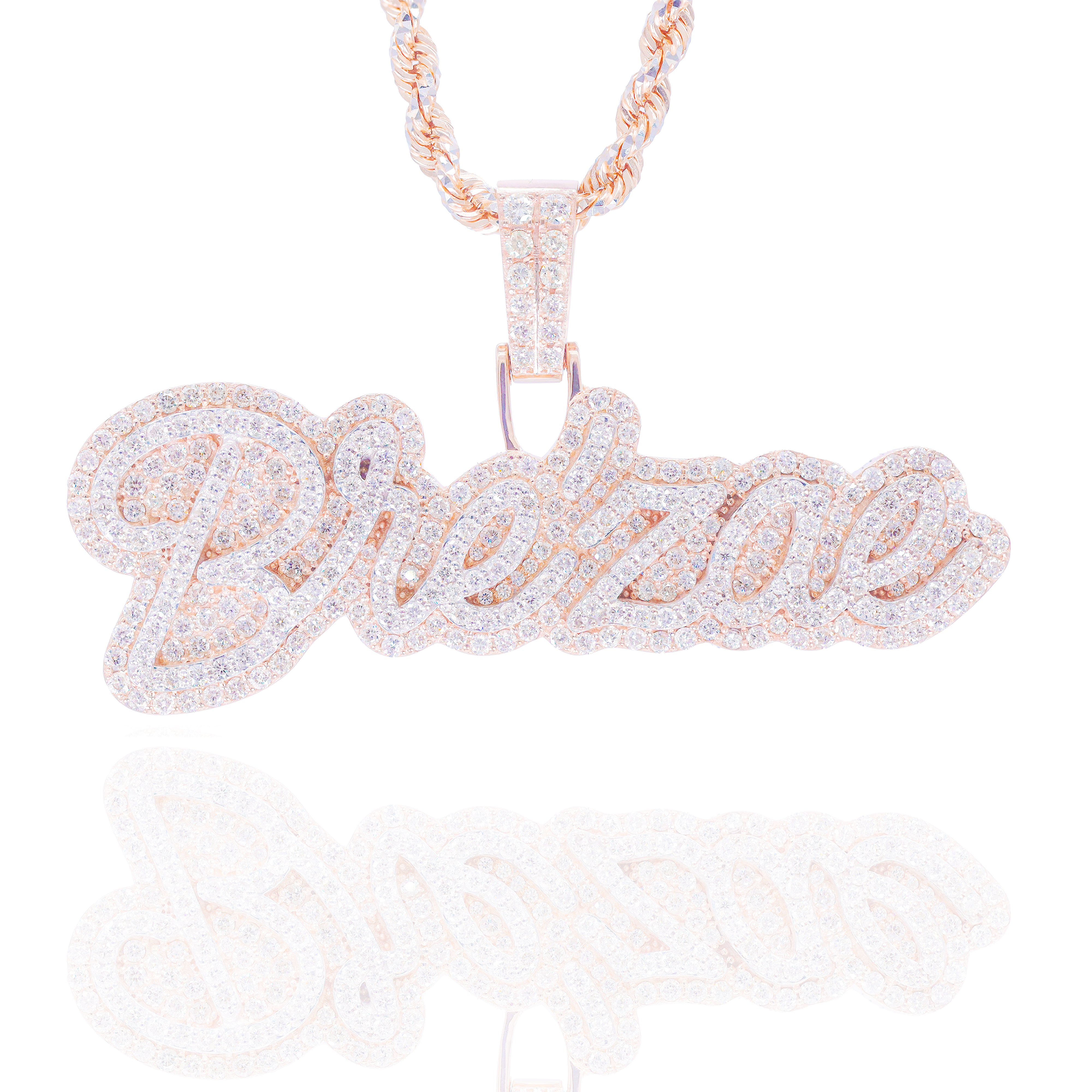 Custom Design Deposit - Two-Tone Cursive Name Diamond Pendant