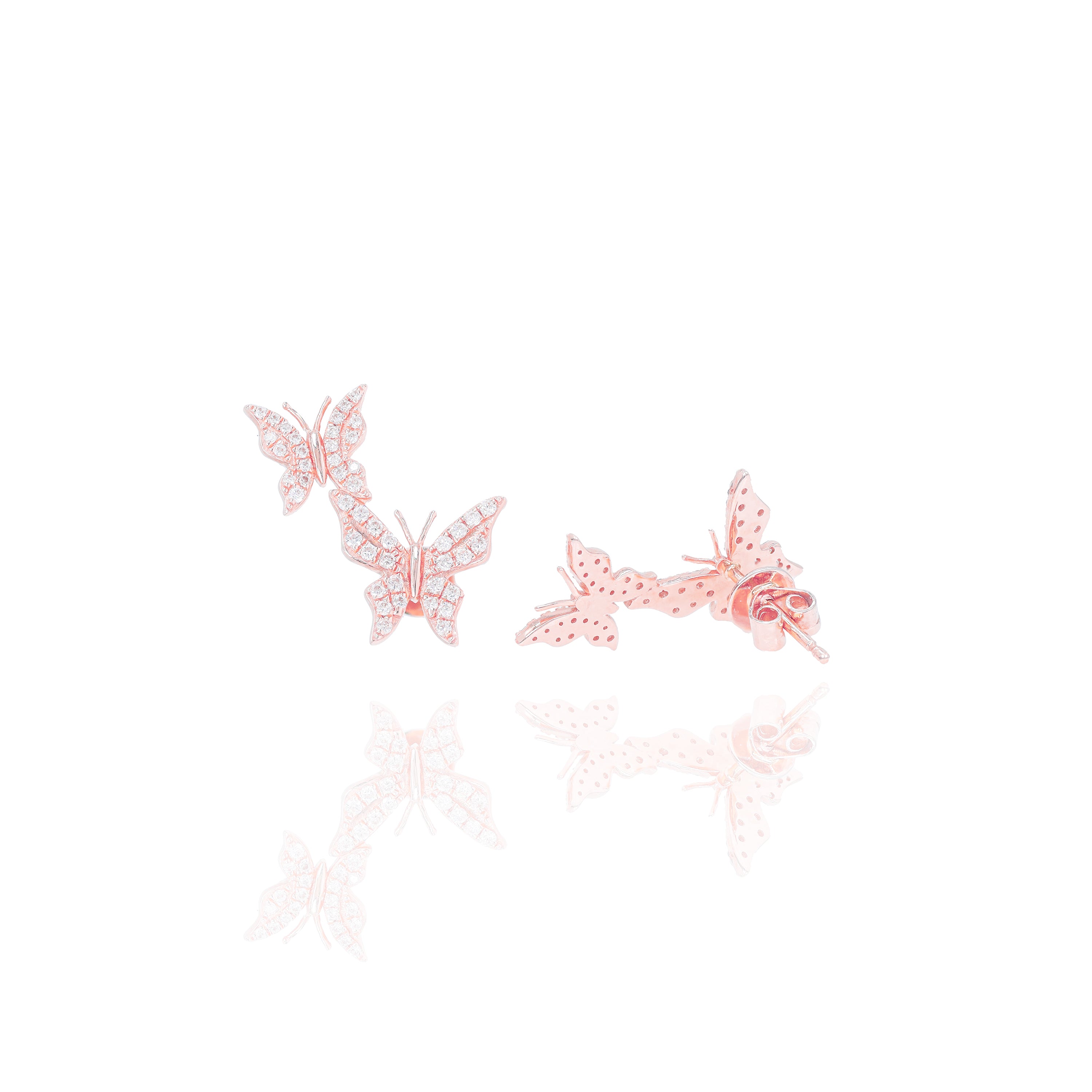 Diamond Flying Butterfly Earrings