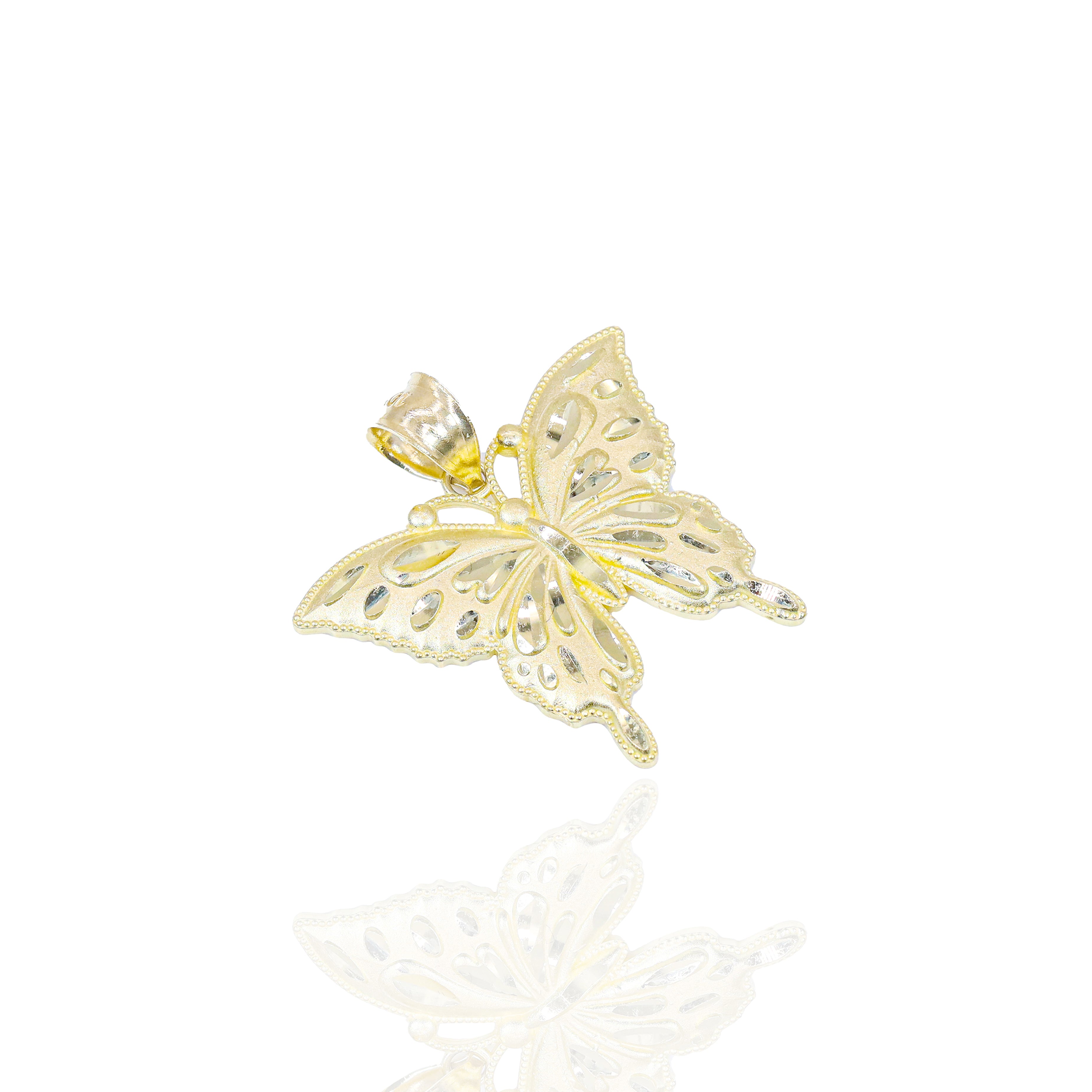 10KT Yellow Gold Butterfly Solid Gold Pendant
