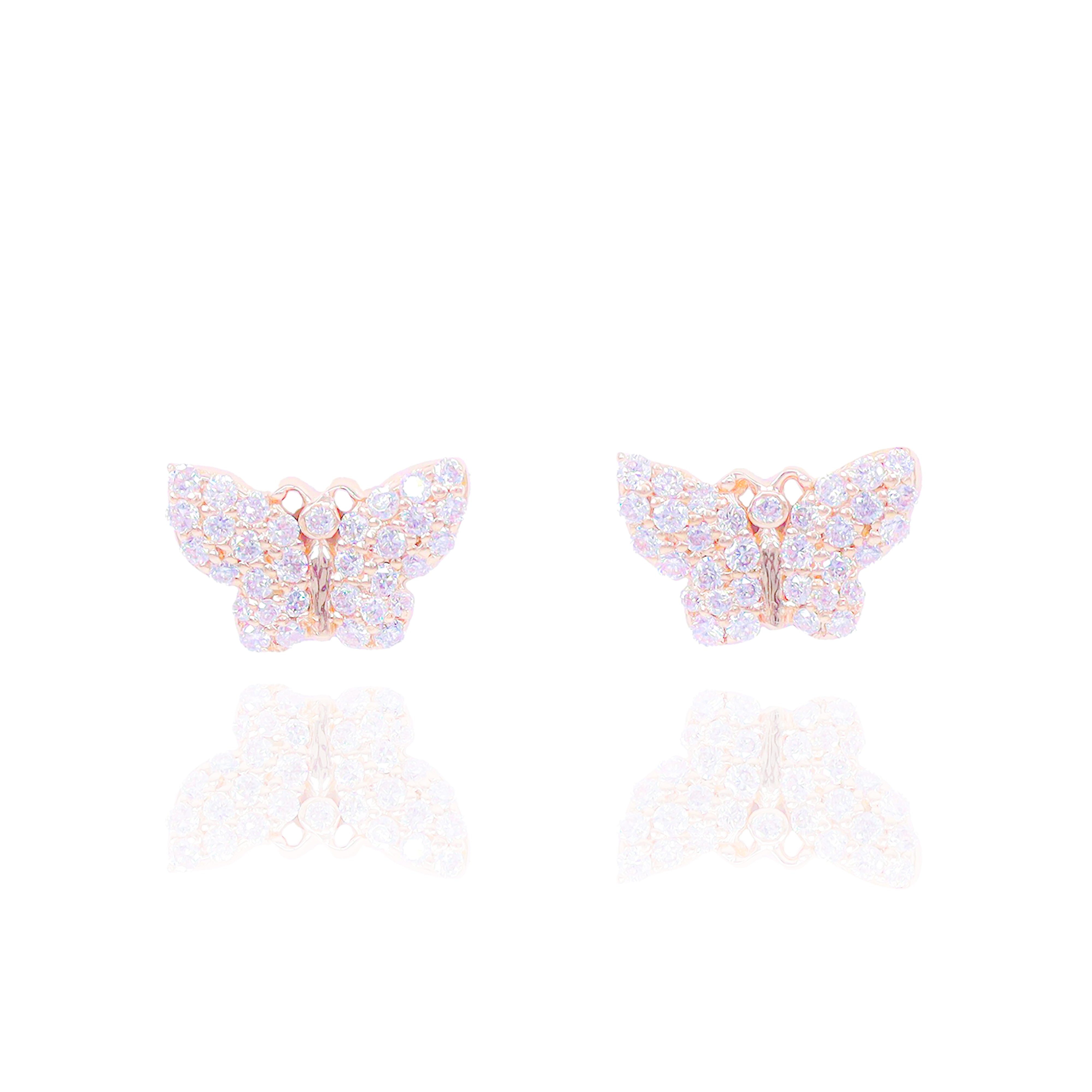 Cluster Diamond Butterfly Earrings