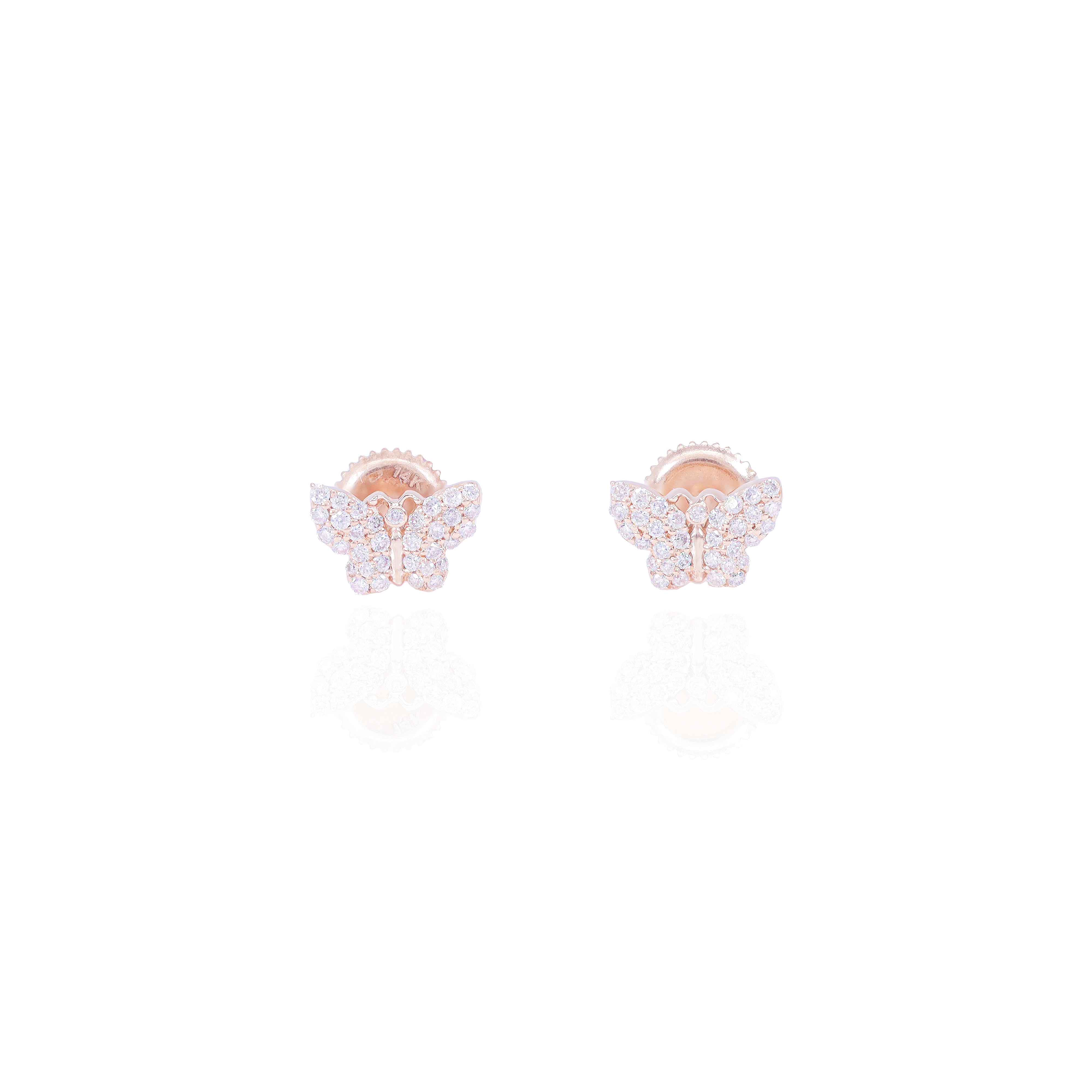 Cluster Diamond Butterfly Earrings