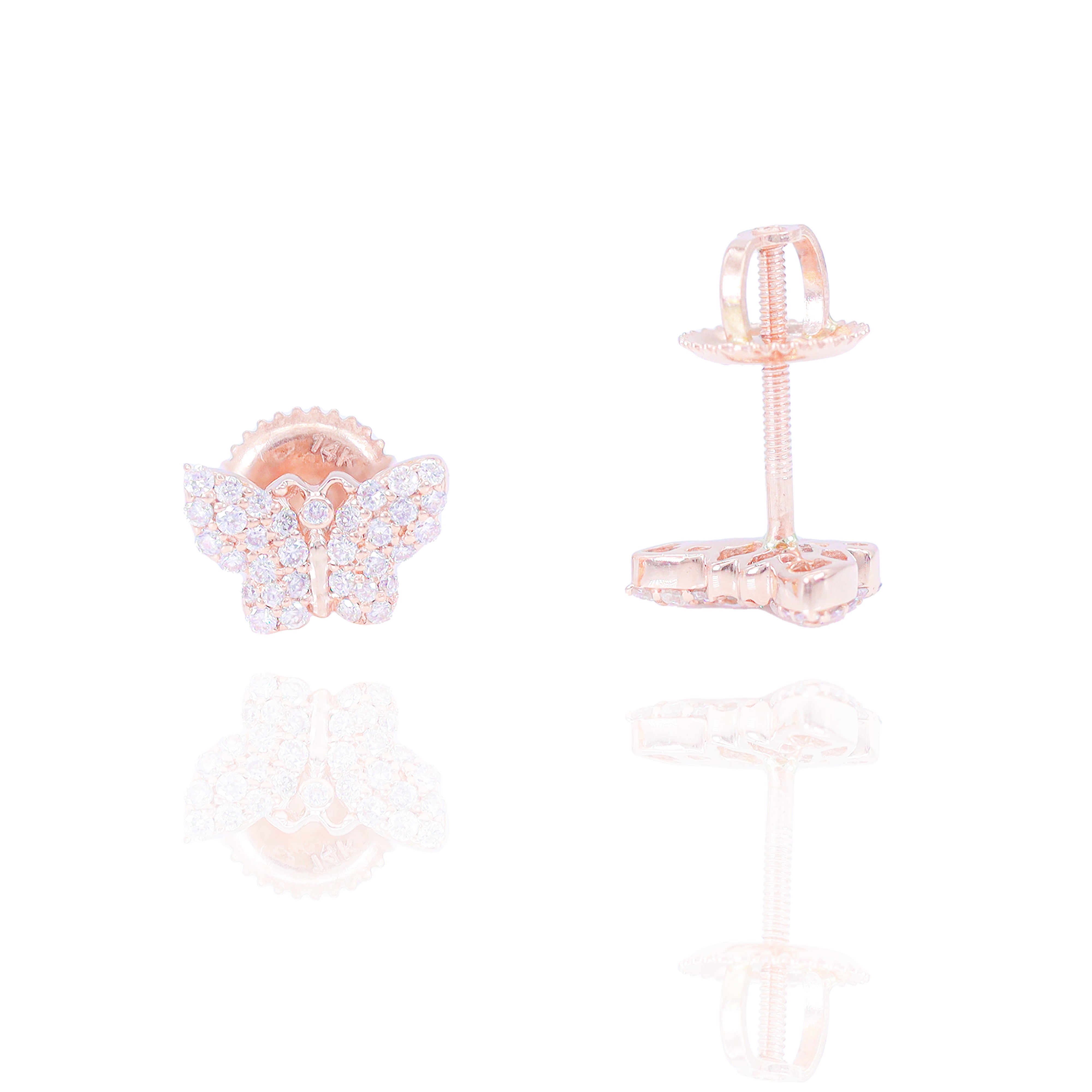 Cluster Diamond Butterfly Earrings