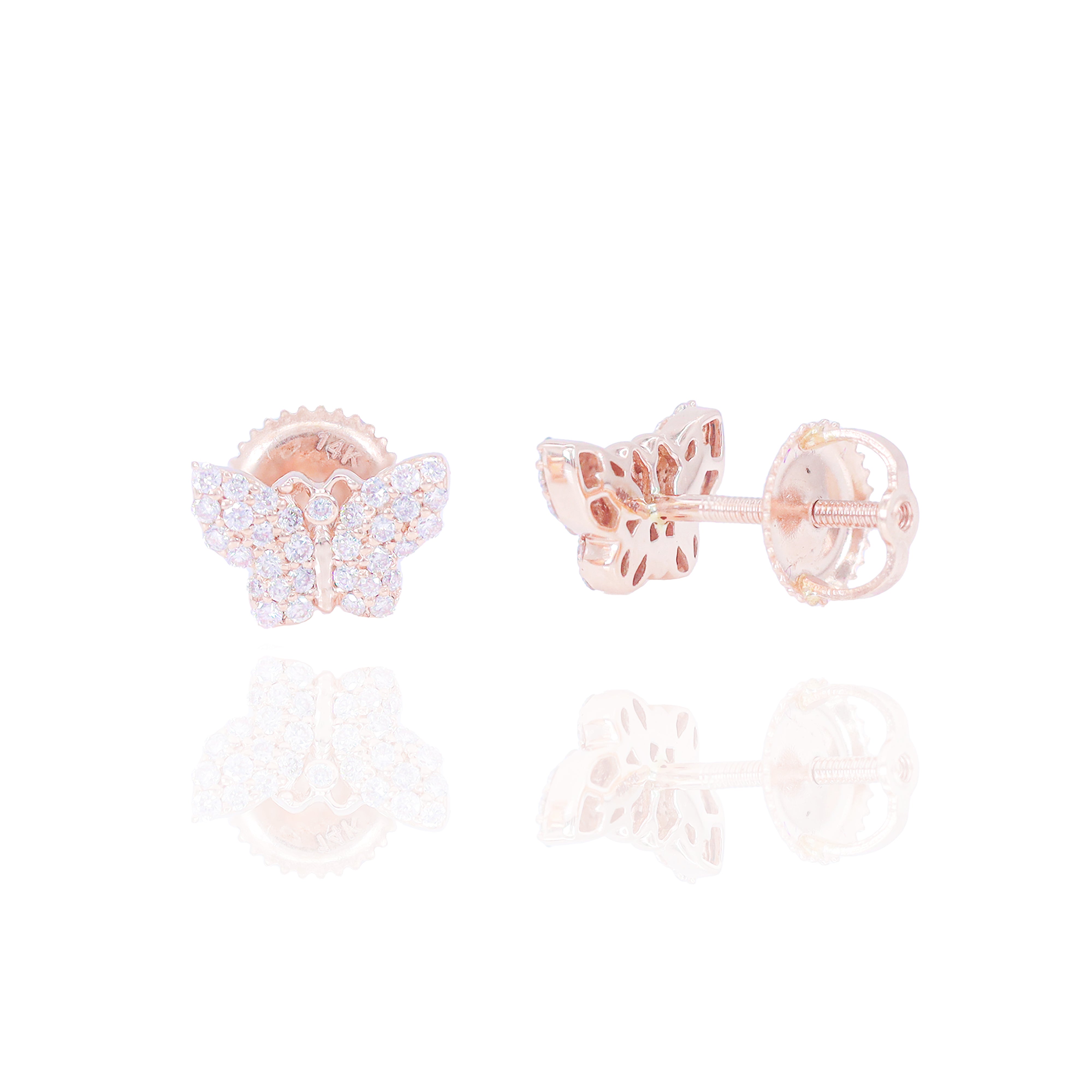 Cluster Diamond Butterfly Earrings