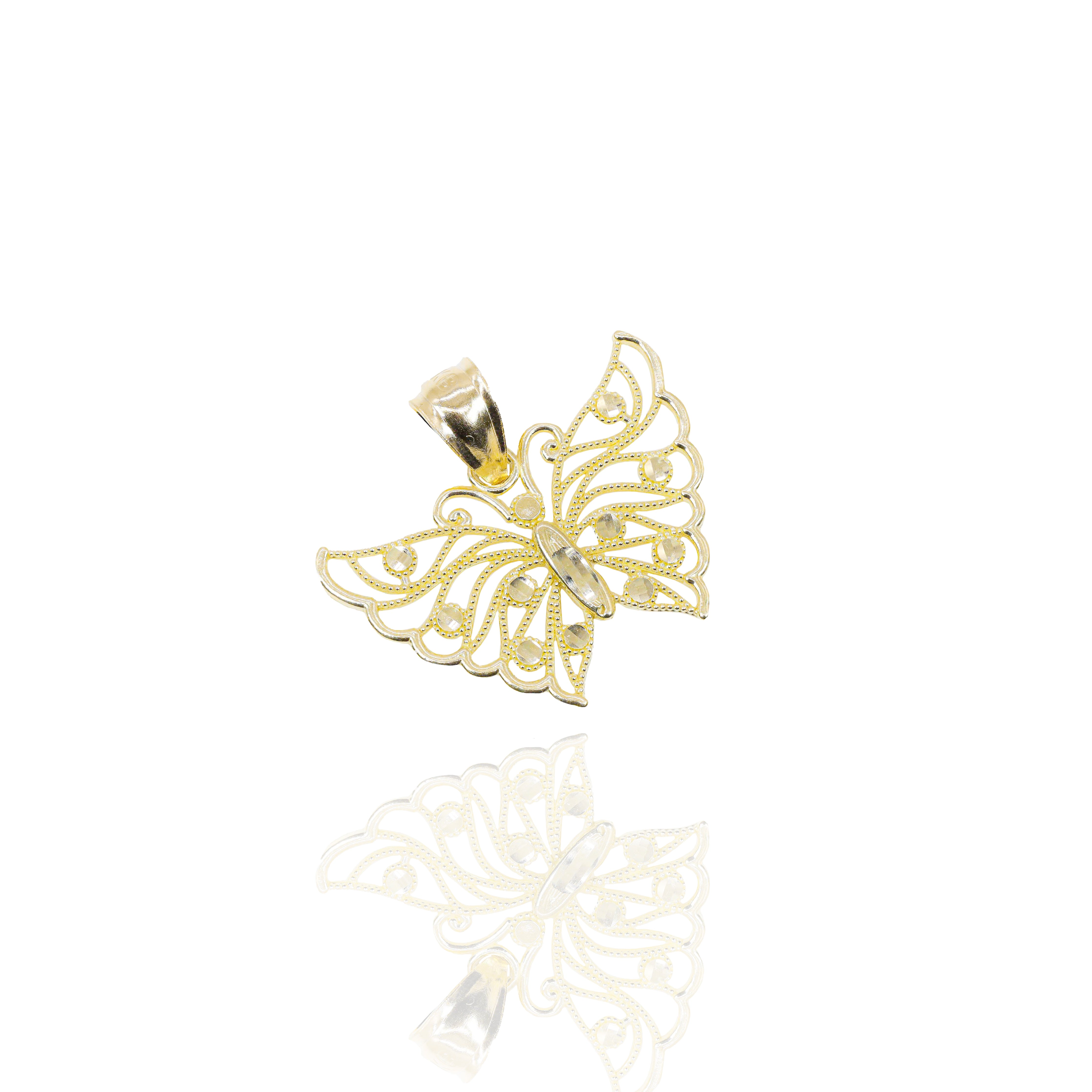 Butterfly Solid Gold Pendant