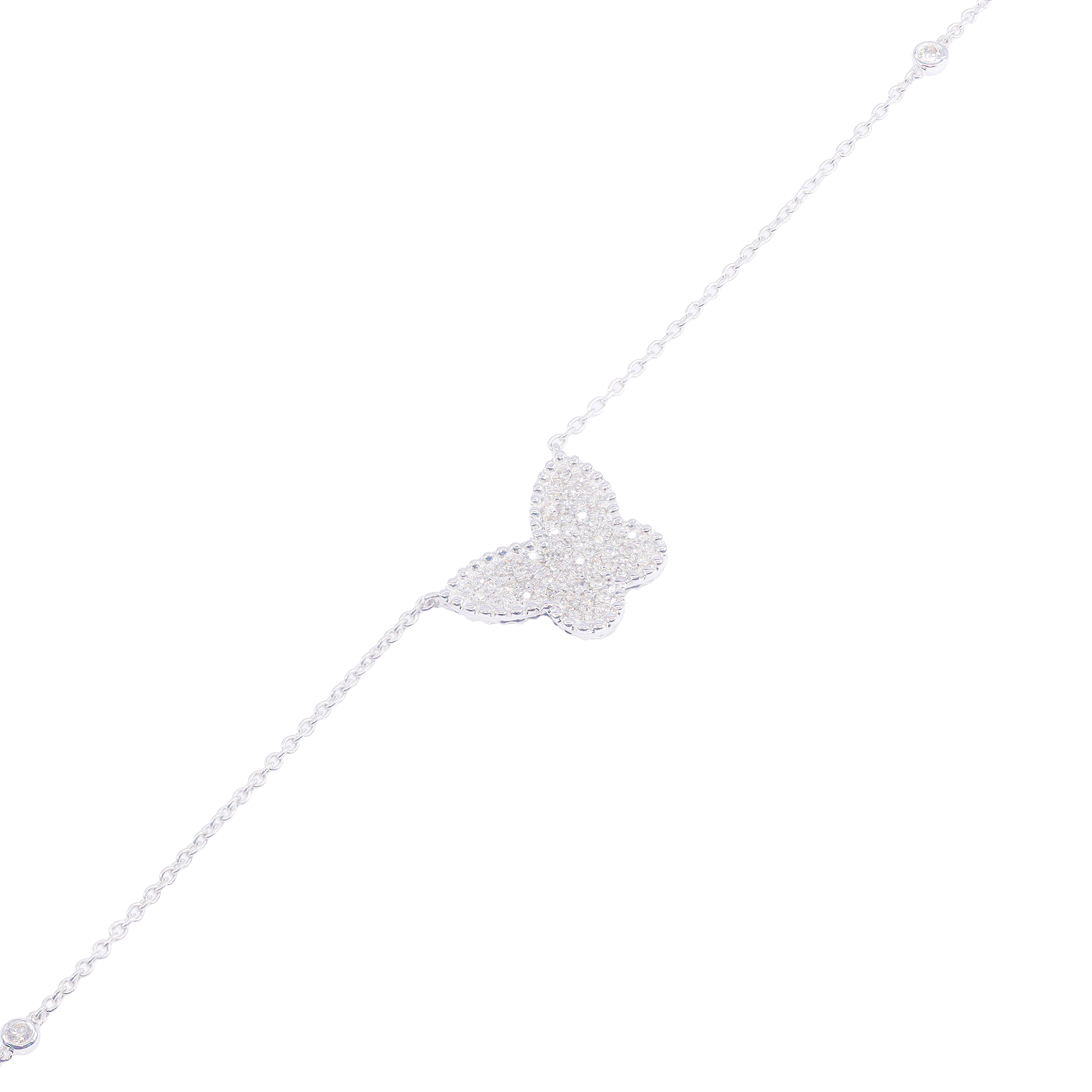 Diamond Butterfly Charm with Diamond By The Yard Chain