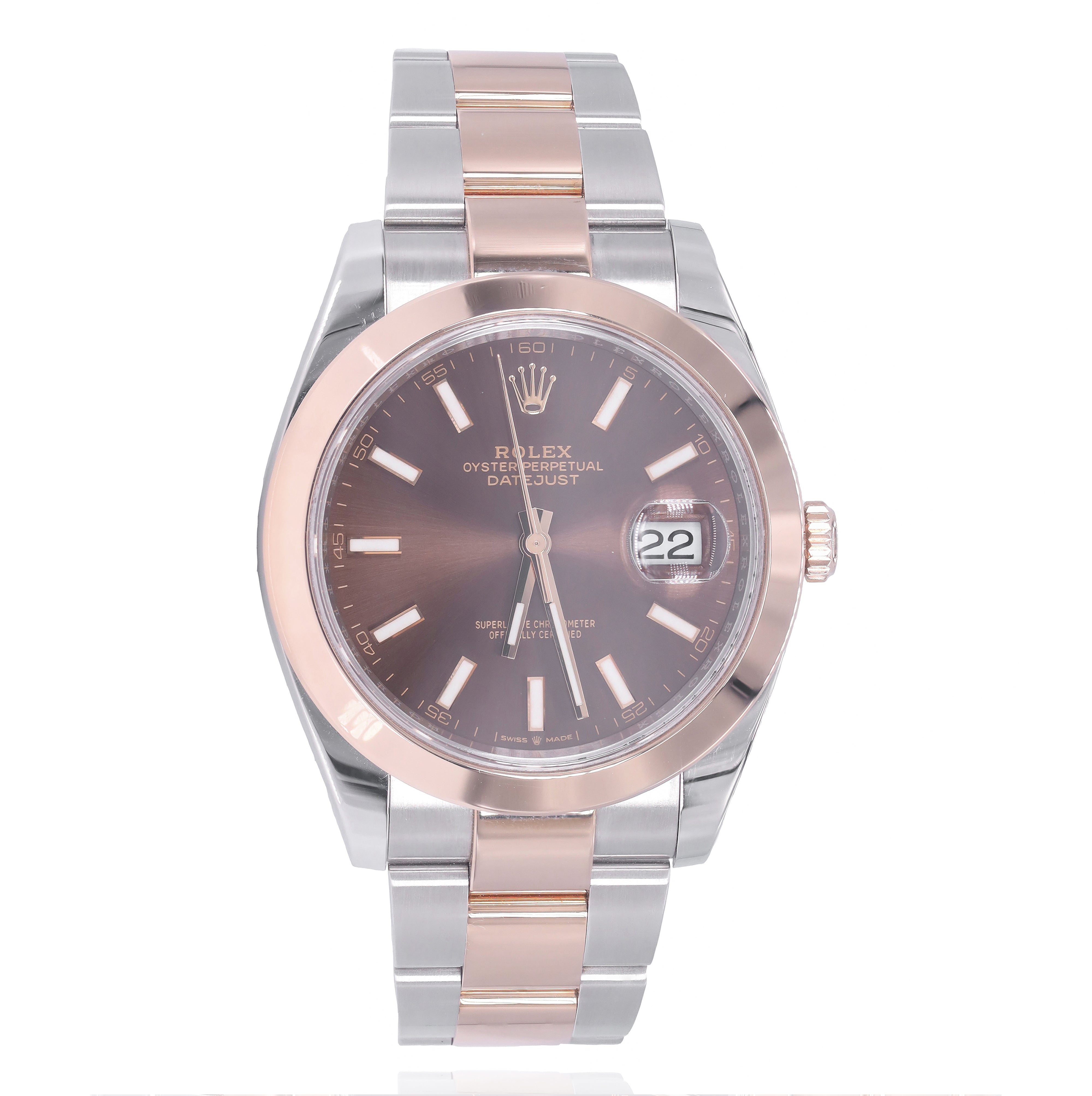 Rolex 126301 Datejust 41mm Two Tone Chocolate Index Dial