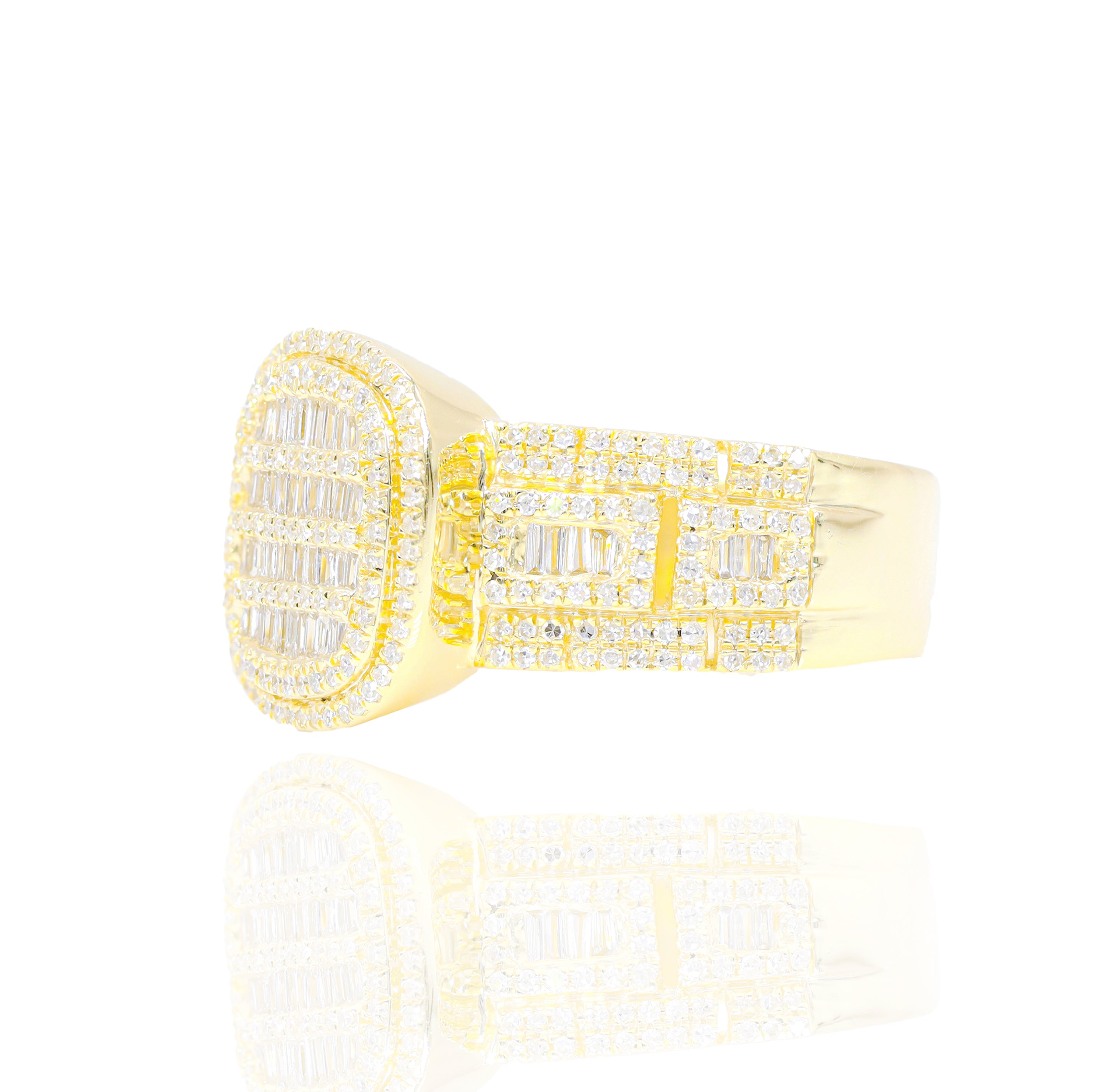 Rounded Square Baguette Diamond Ring